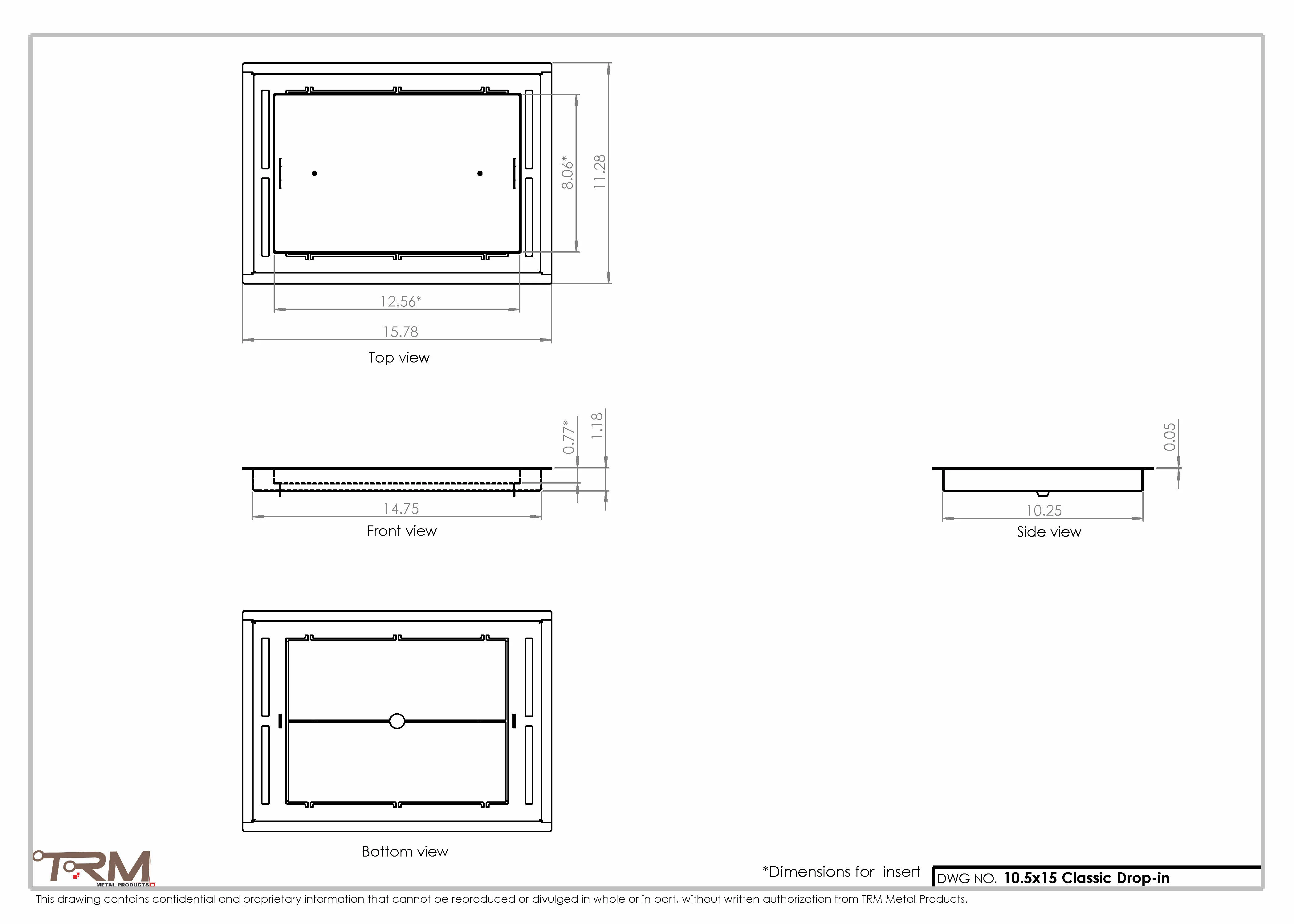 10.5x15 - Classic Drop-in Air Vent, Flush Floor-Matching, All Metal, Floor Vent Cover - TRM Metal 15x10.5 - Image 2