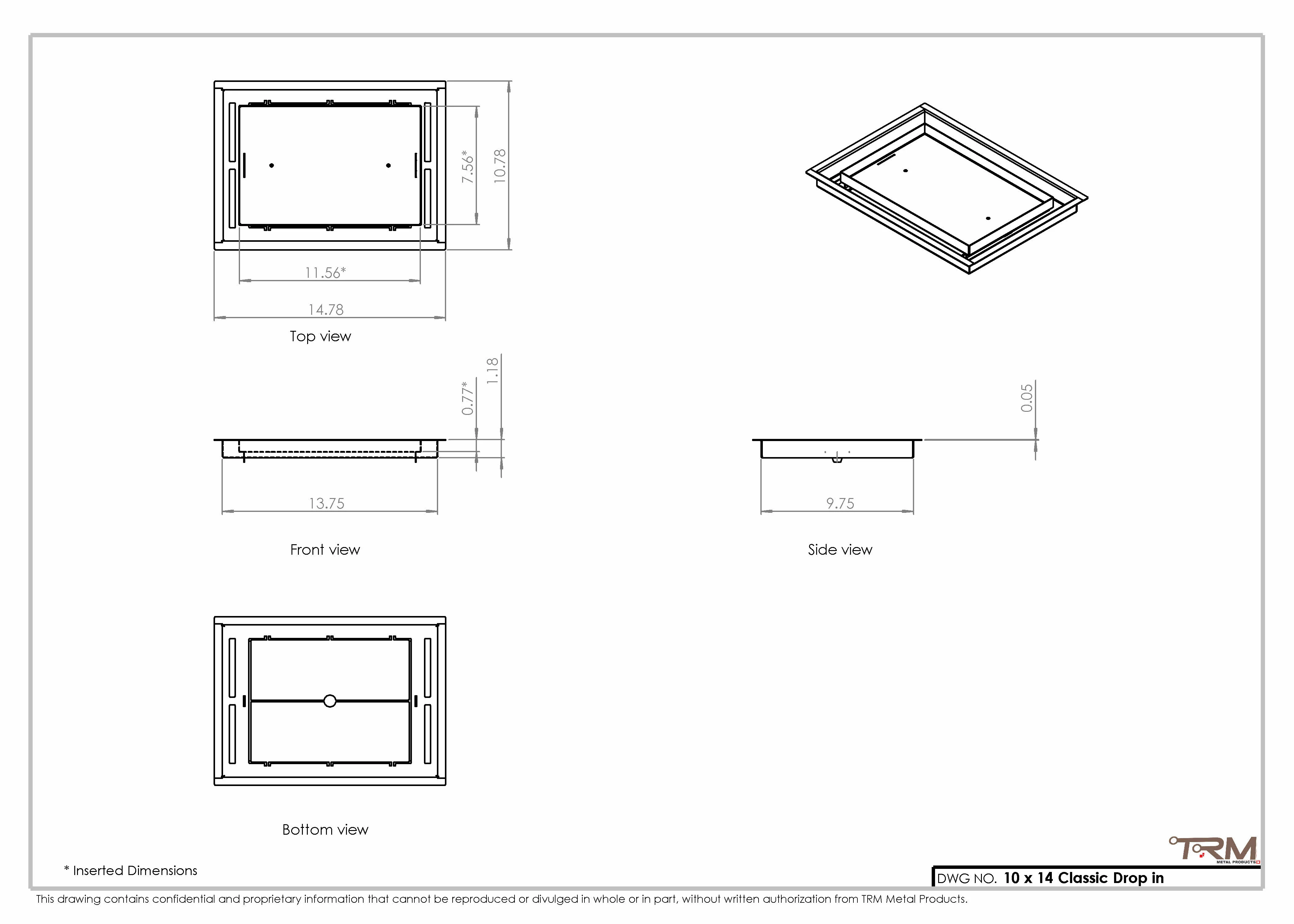 10x14 Classic Drop-in Air Vent, Flush Floor-Matching, All Metal, Floor Vent Cover (14x10) - Image 2