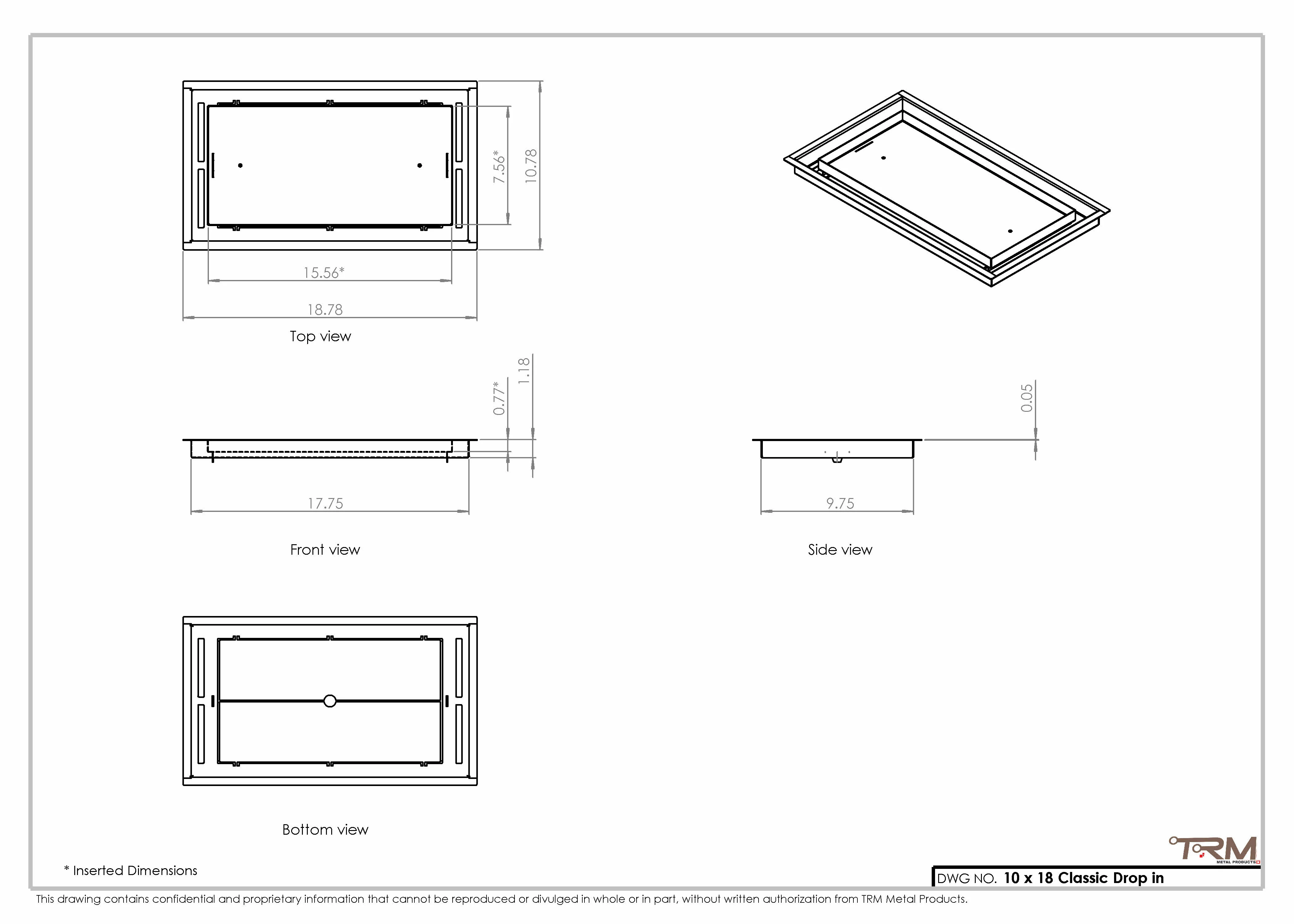 10x18 Classic Drop-in Air Vent, Flush Floor-Matching, All Metal, Floor Vent Cover 18x10 - Image 2