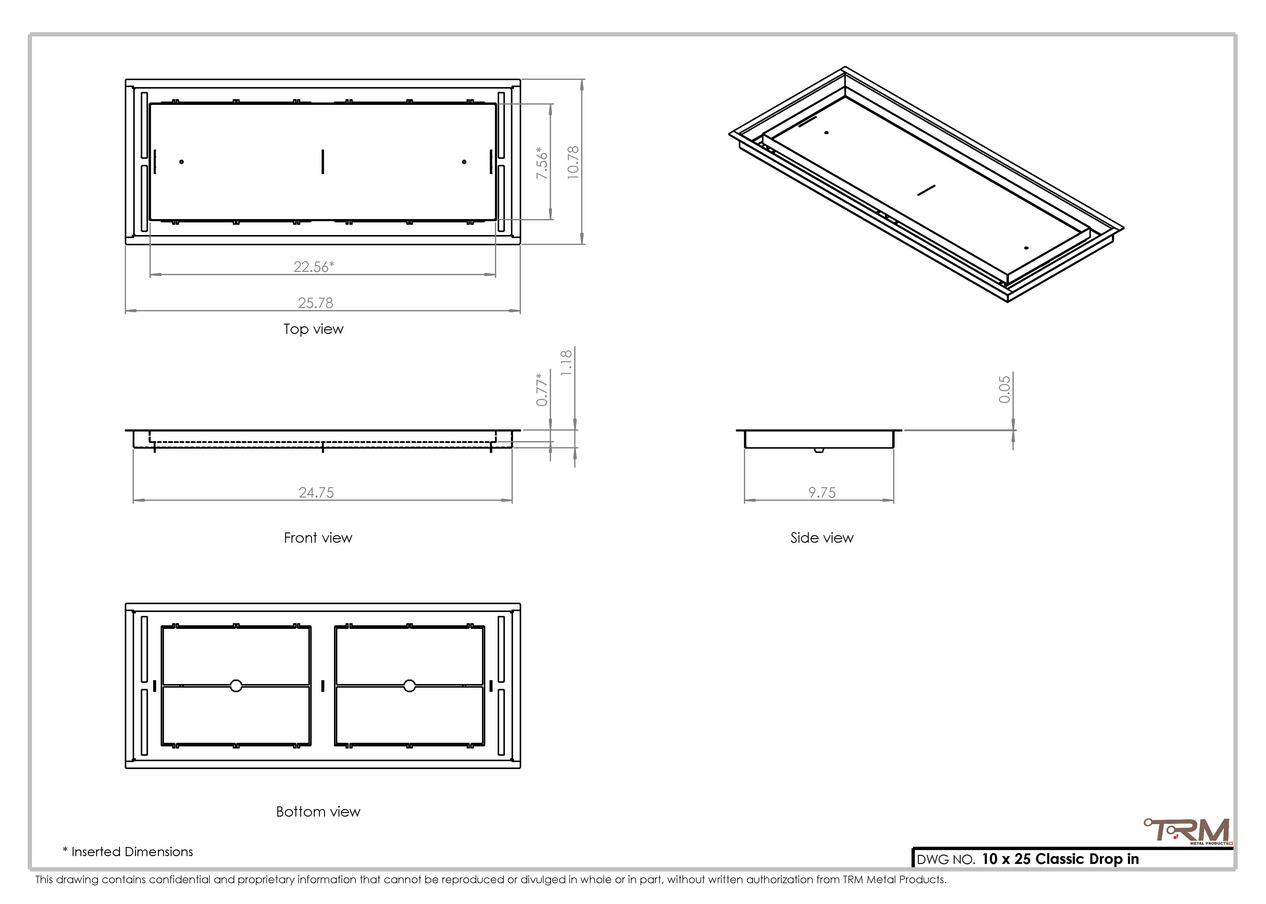 10x25 Classic Drop-in Air Vent, Flush Floor-Matching, All Metal, Floor Vent Cover 25x10 - Image 2