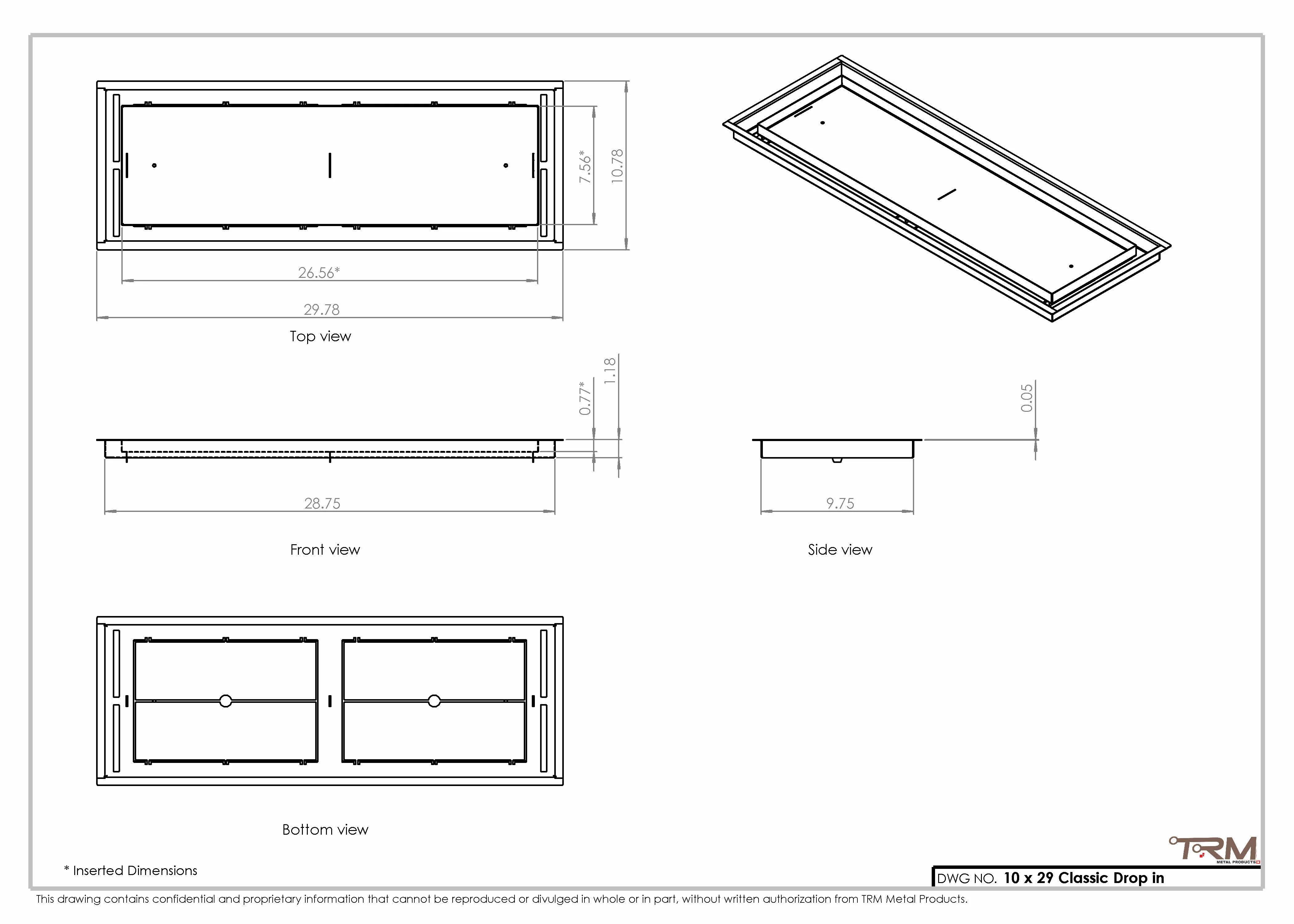10x29 Classic Drop-in Air Vent, Flush Floor-Matching, All Metal, Floor Vent Cover 29x10 - Image 2