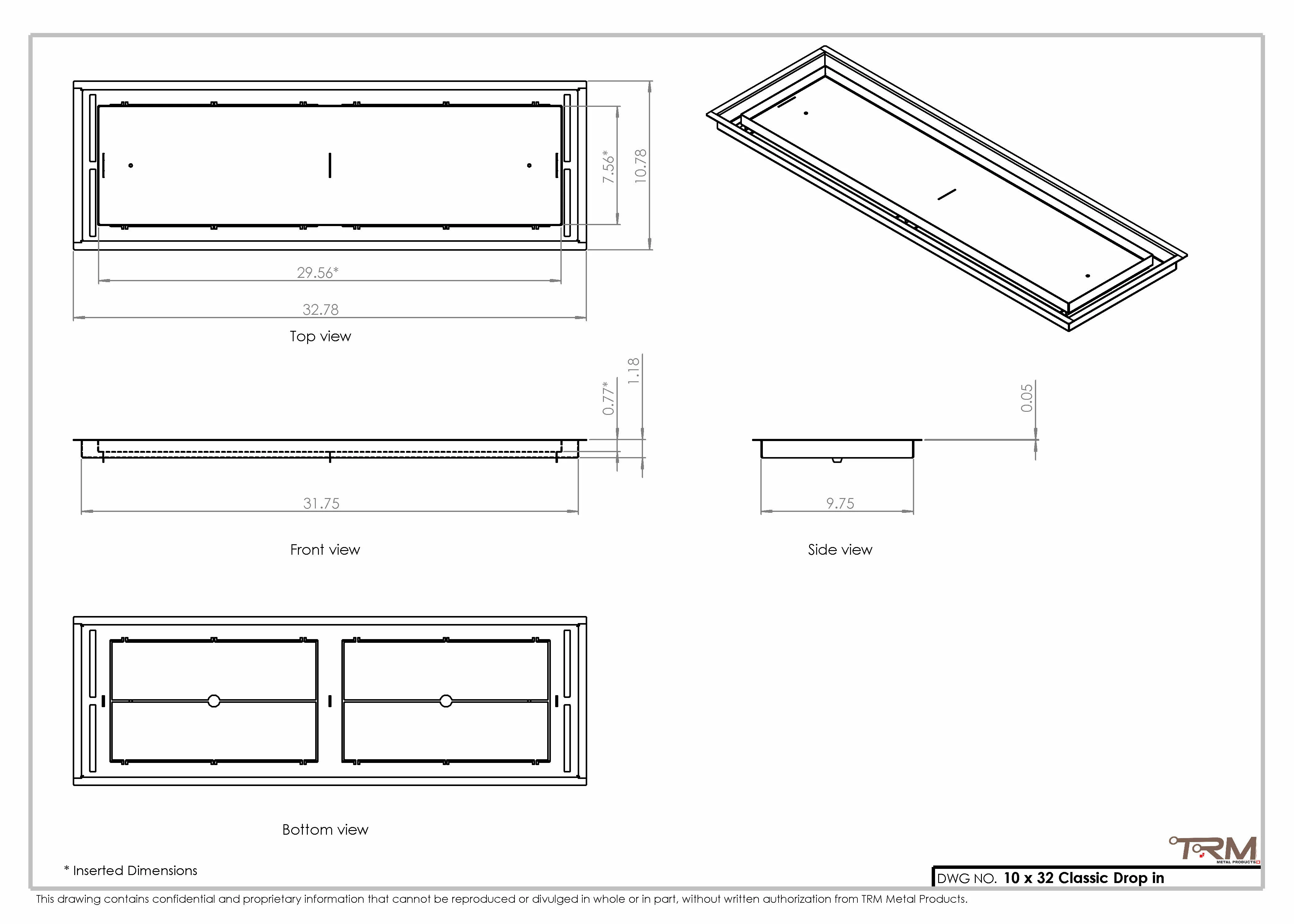 10x32 Classic Drop-in Air Vent, Flush Floor-Matching, All Metal, Floor Vent Cover 32x10 - Image 2