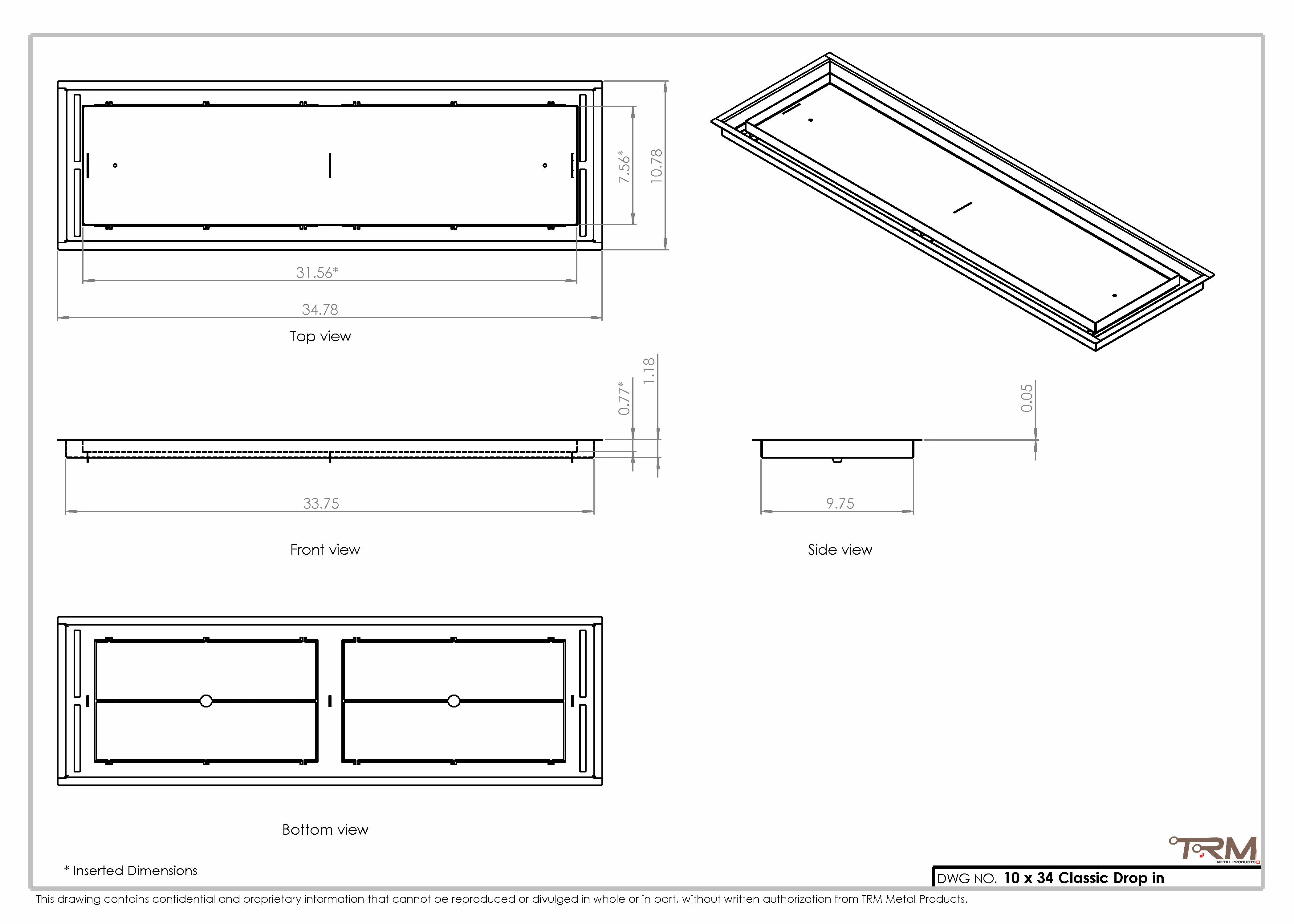10x34 Classic Drop-in Air Vent, Flush Floor-Matching, All Metal, Floor Vent Cover 34x10 - Image 2