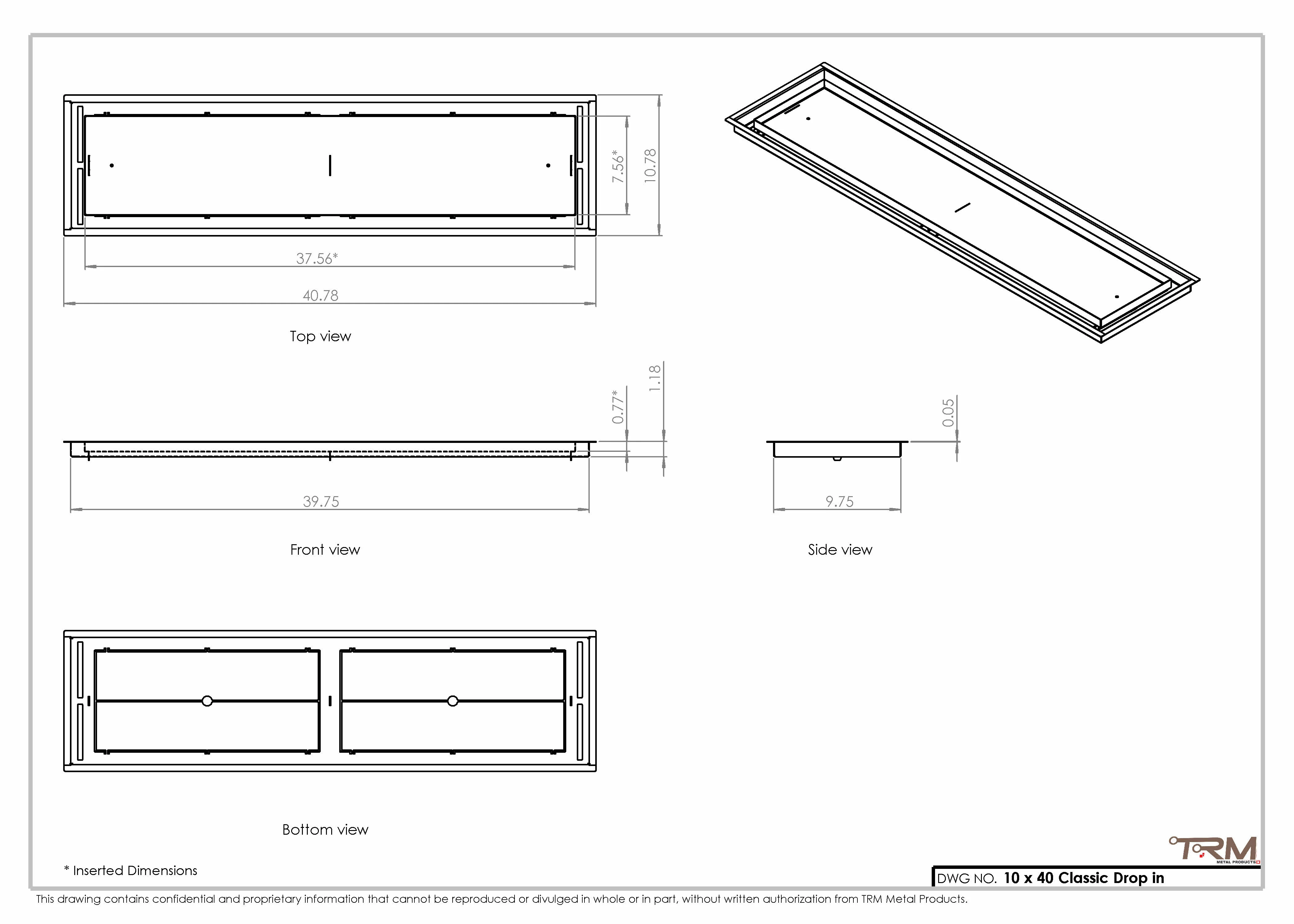 10x40 Classic Drop-in Air Vent, Flush Floor-Matching, All Metal, Floor Vent Cover 40x10 - Image 2