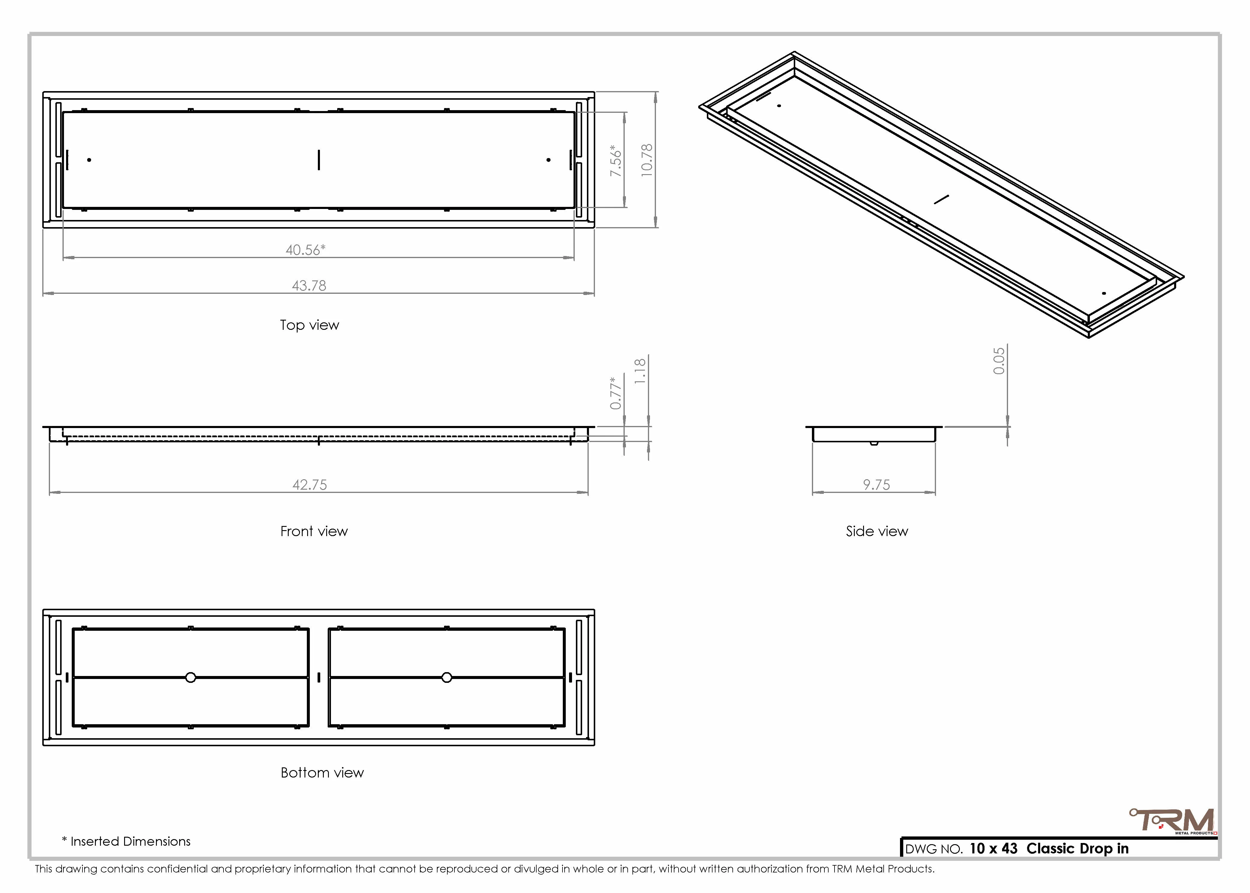 10x43 Classic Drop-in Air Vent, Flush Floor-Matching, All Metal, Floor Vent Cover 43x10 - Image 2