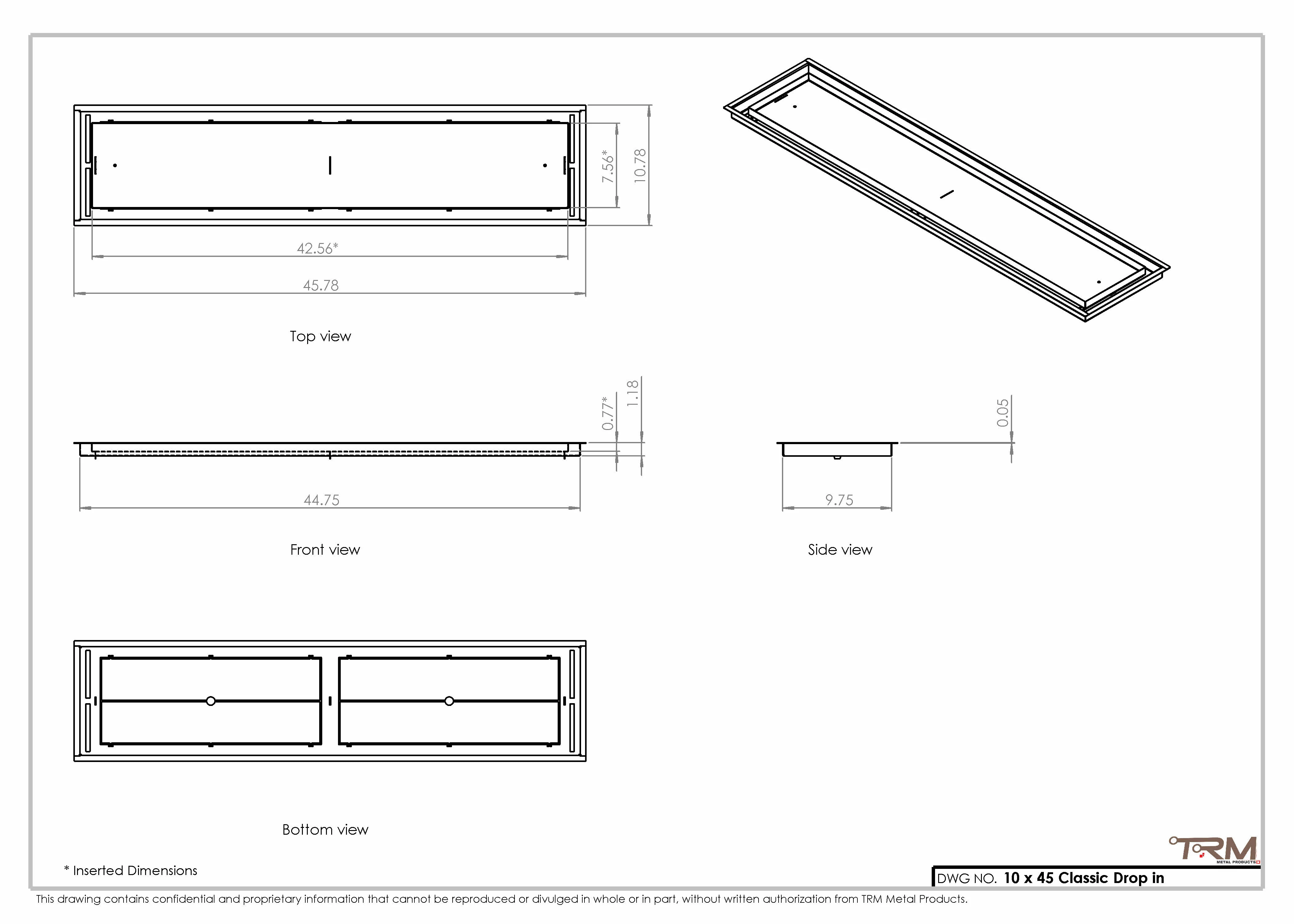 10x45 Classic Drop-in Air Vent, Flush Floor-Matching, All Metal, Floor Vent Cover 45x10 - Image 2