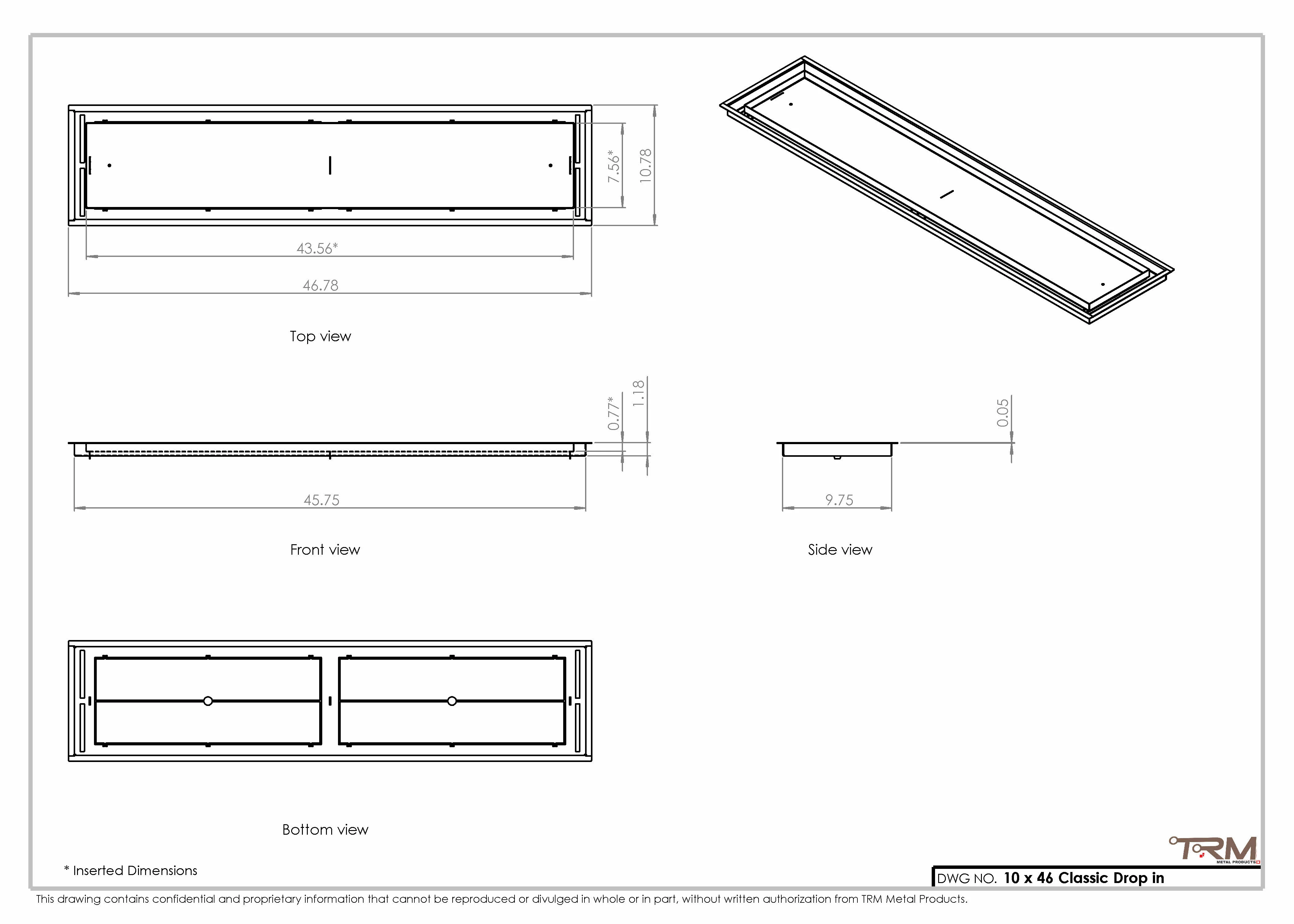 10x46 Classic Drop-in Air Vent, Flush Floor-Matching, All Metal, Floor Vent Cover 46x10 - Image 2