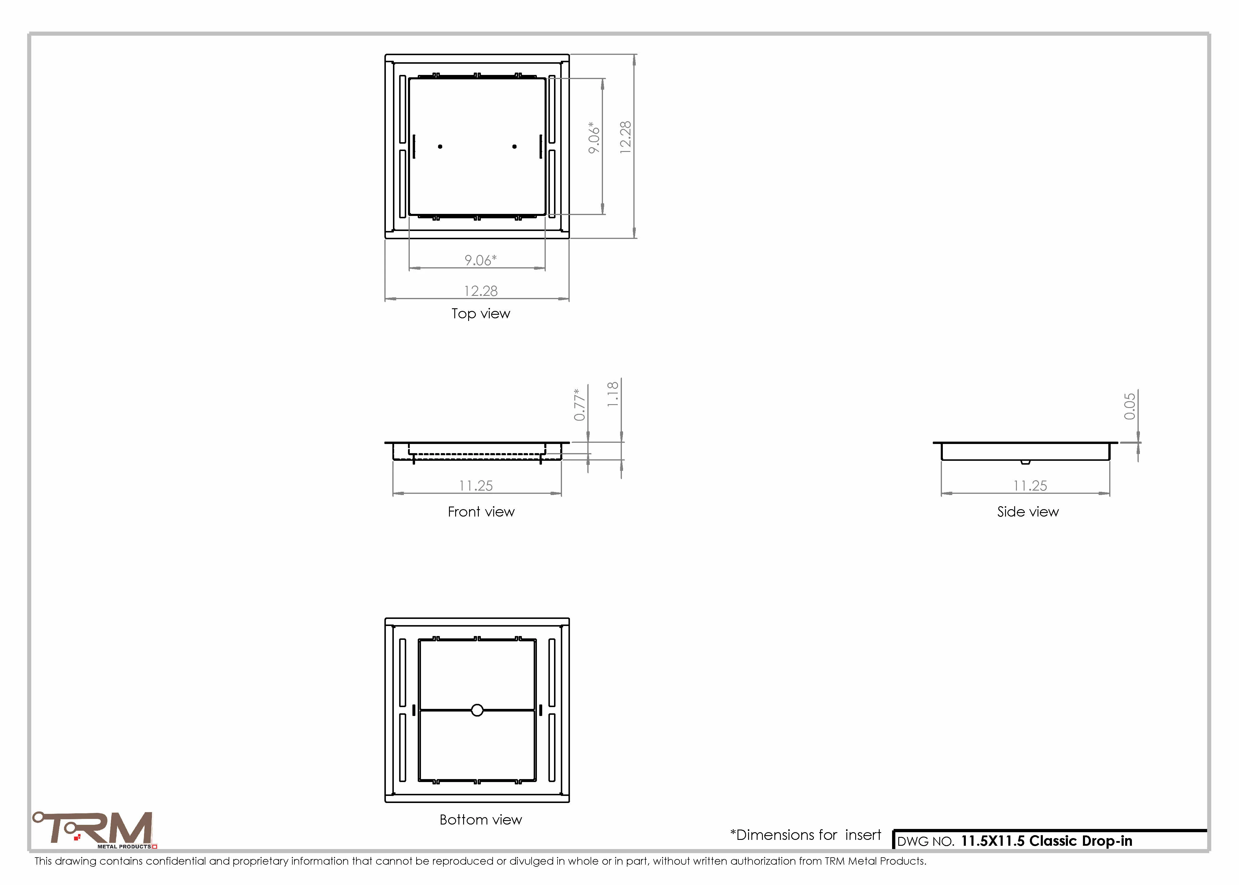 11.5x11.5 - Classic Drop-in Air Vent, Flush Floor-Matching, All Metal, Floor Vent Cover - TRM Metal 11.5x11.5 - Image 2