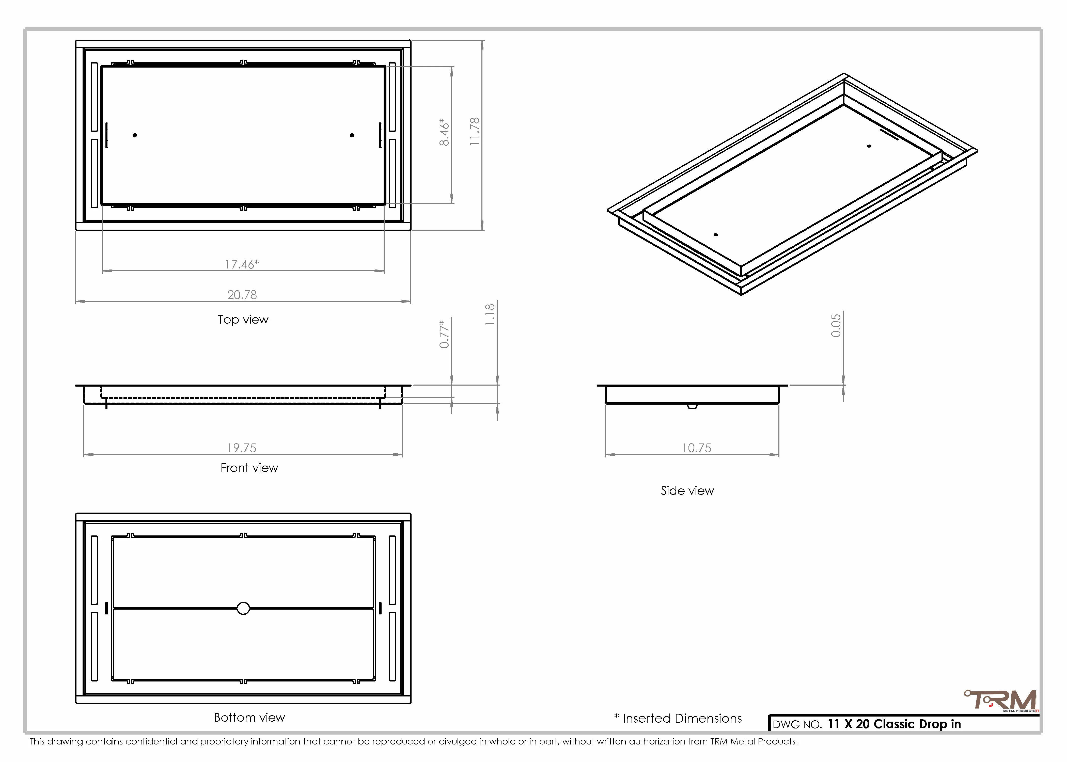 11x20 Classic Drop-in Air Vent, Flush Floor-Matching, All Metal, Floor Vent Cover 20x11 - Image 2