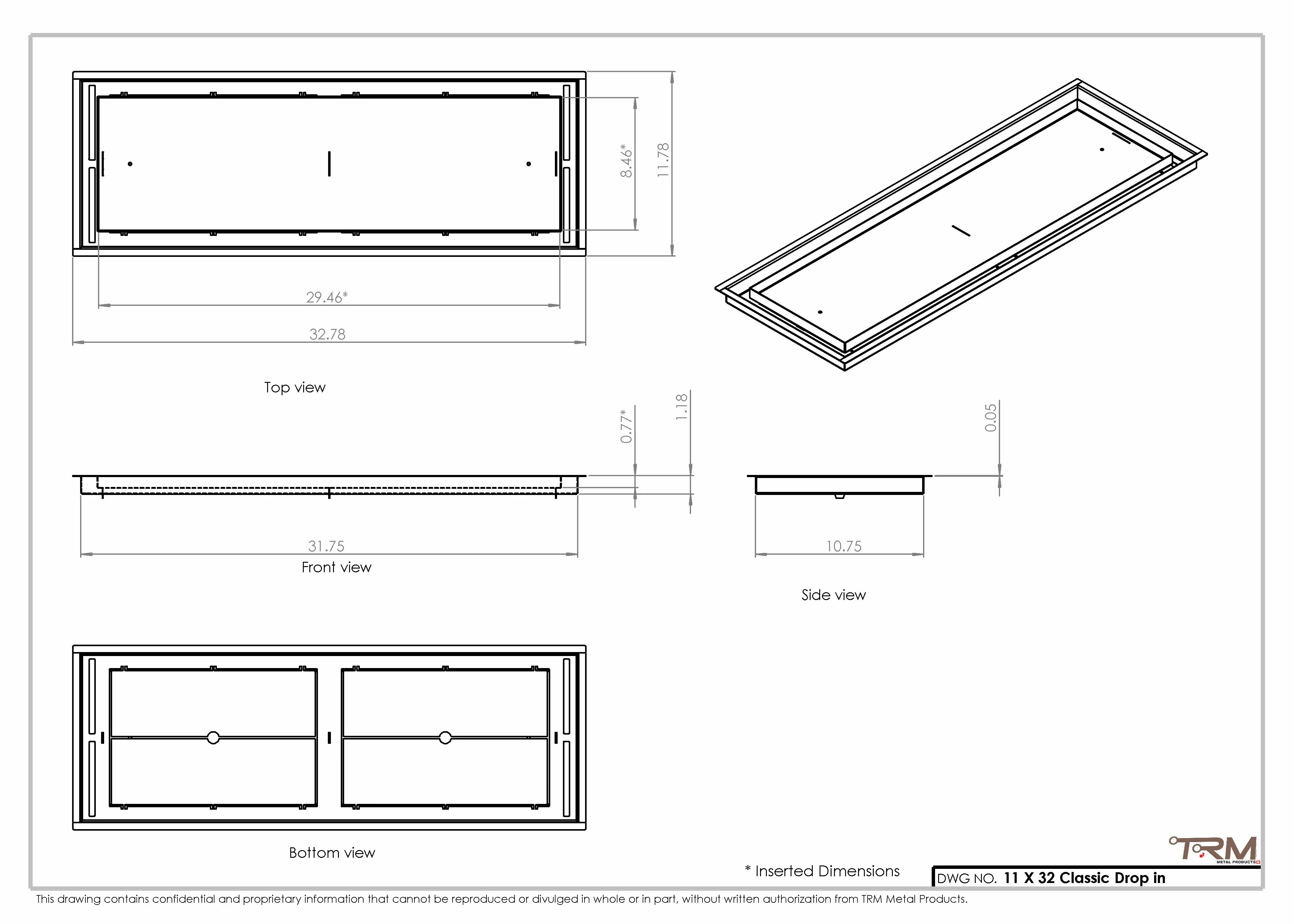 11x32 Classic Drop-in Air Vent, Flush Floor-Matching, All Metal, Floor Vent Cover 32x11 - Image 2