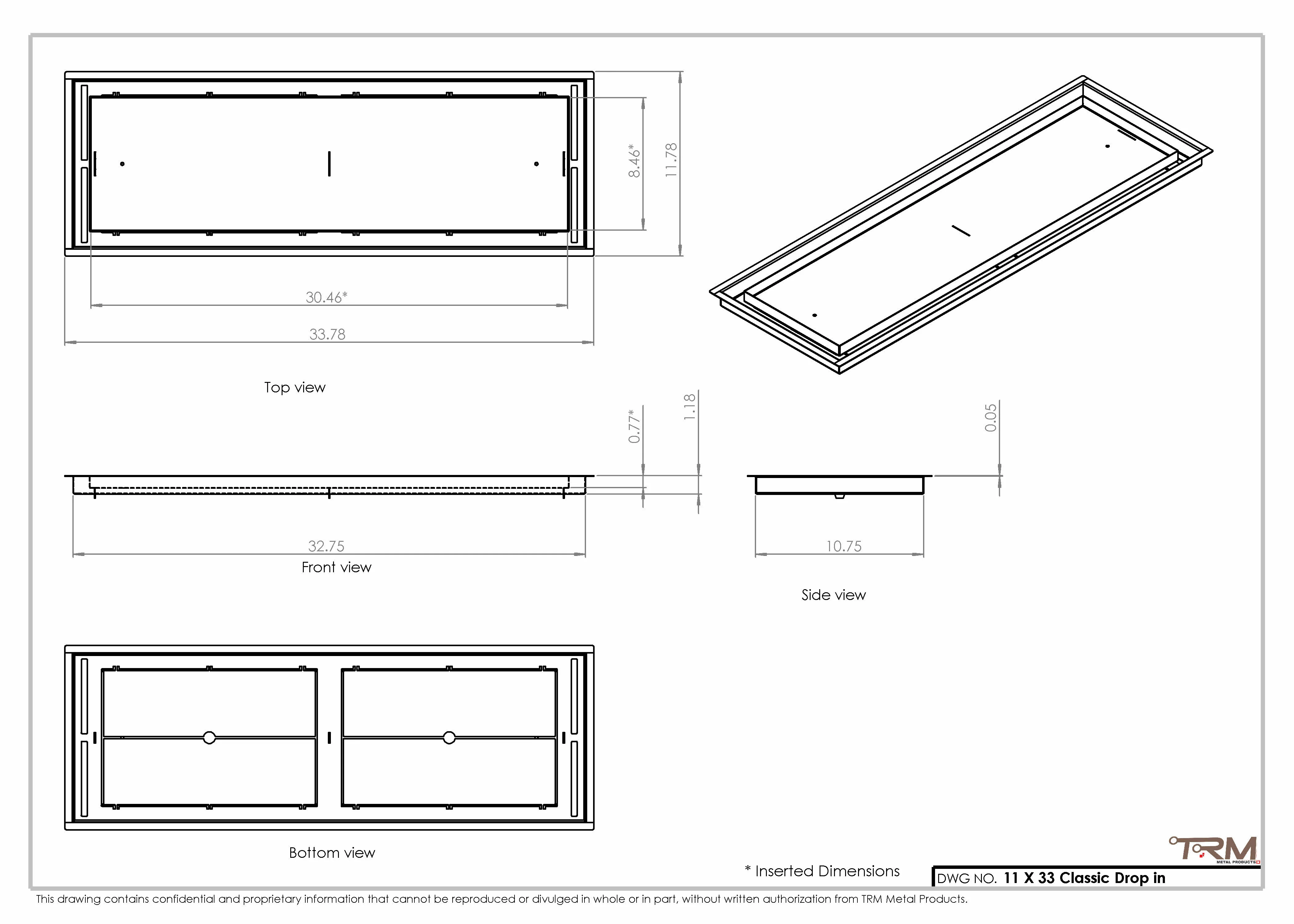 11x33 Classic Drop-in Air Vent, Flush Floor-Matching, All Metal, Floor Vent Cover 33x11 - Image 2