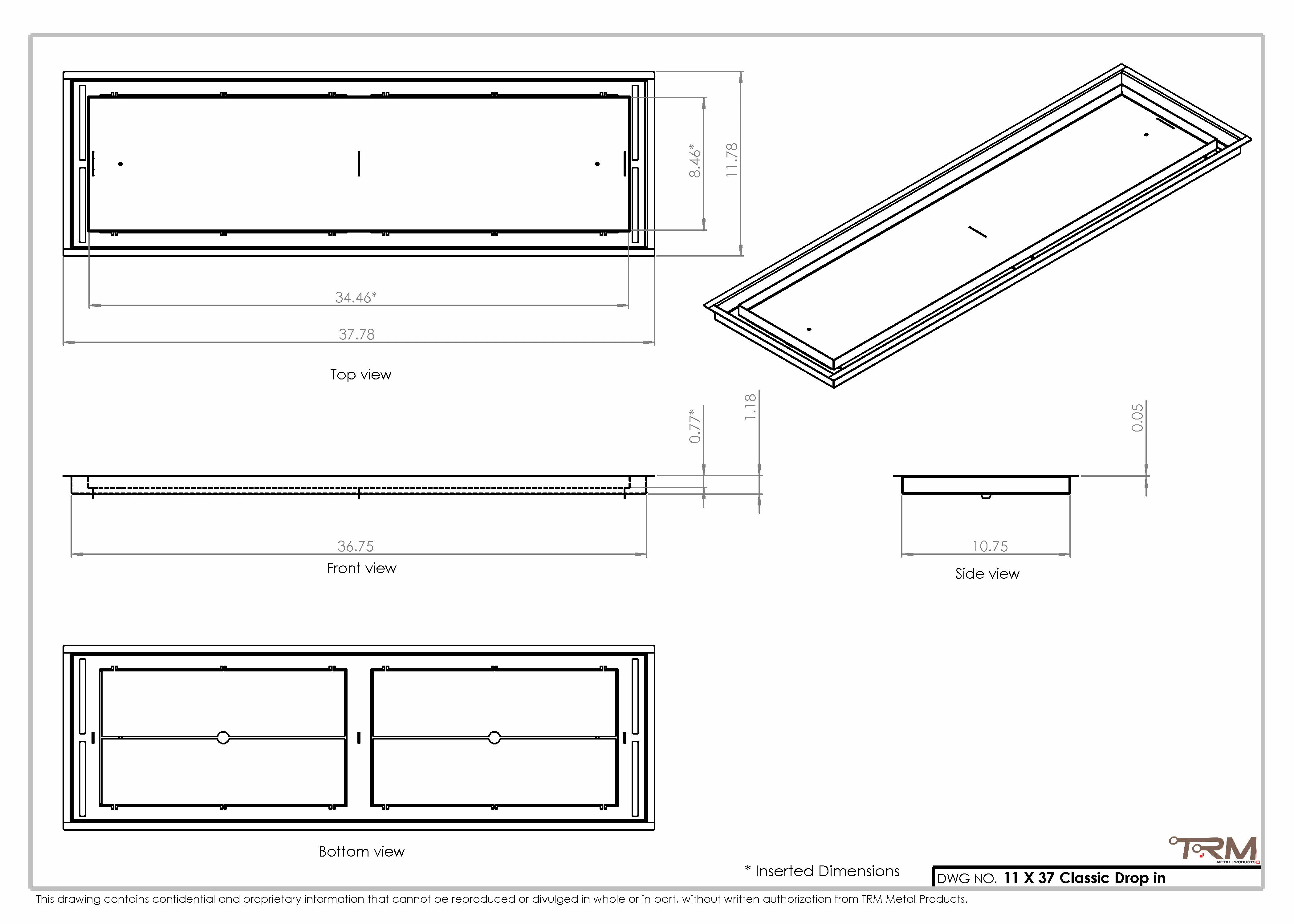 11x37 Classic Drop-in Air Vent, Flush Floor-Matching, All Metal, Floor Vent Cover 37x11 - Image 2