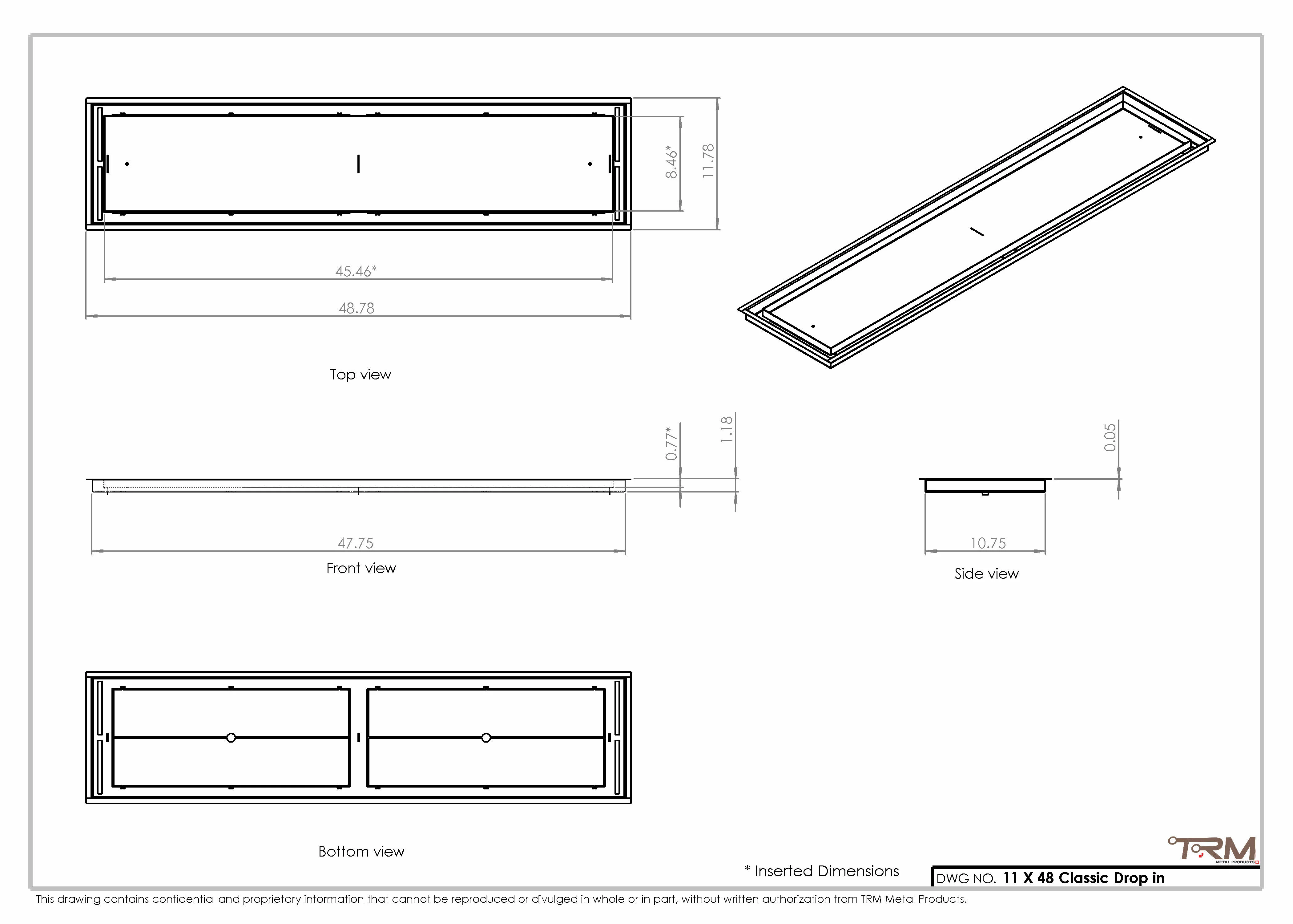 11x48 Classic Drop-in Air Vent, Flush Floor-Matching, All Metal, Floor Vent Cover 48x11 - Image 2