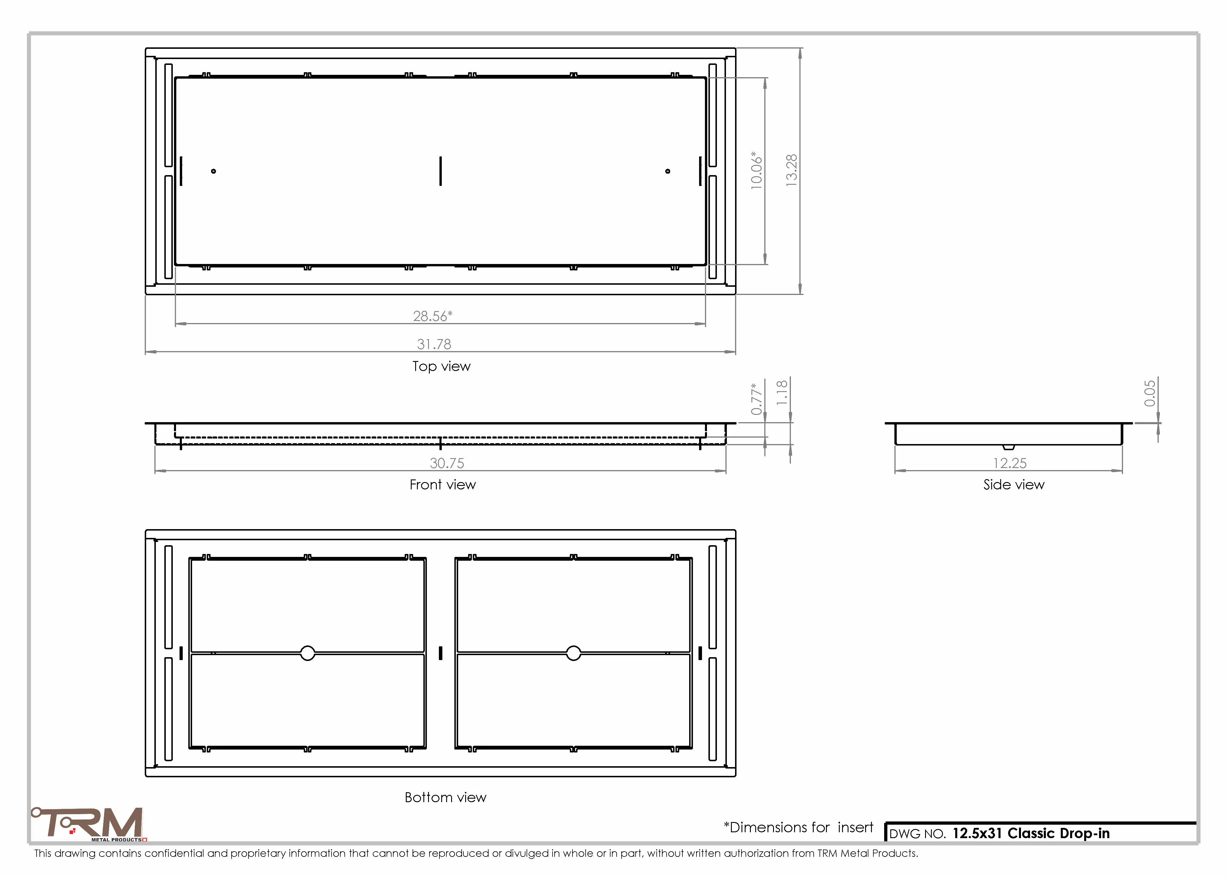 12.5x31 - Classic Drop-in Air Vent, Flush Floor-Matching, All Metal, Floor Vent Cover - TRM Metal 31x12.5 - Image 2