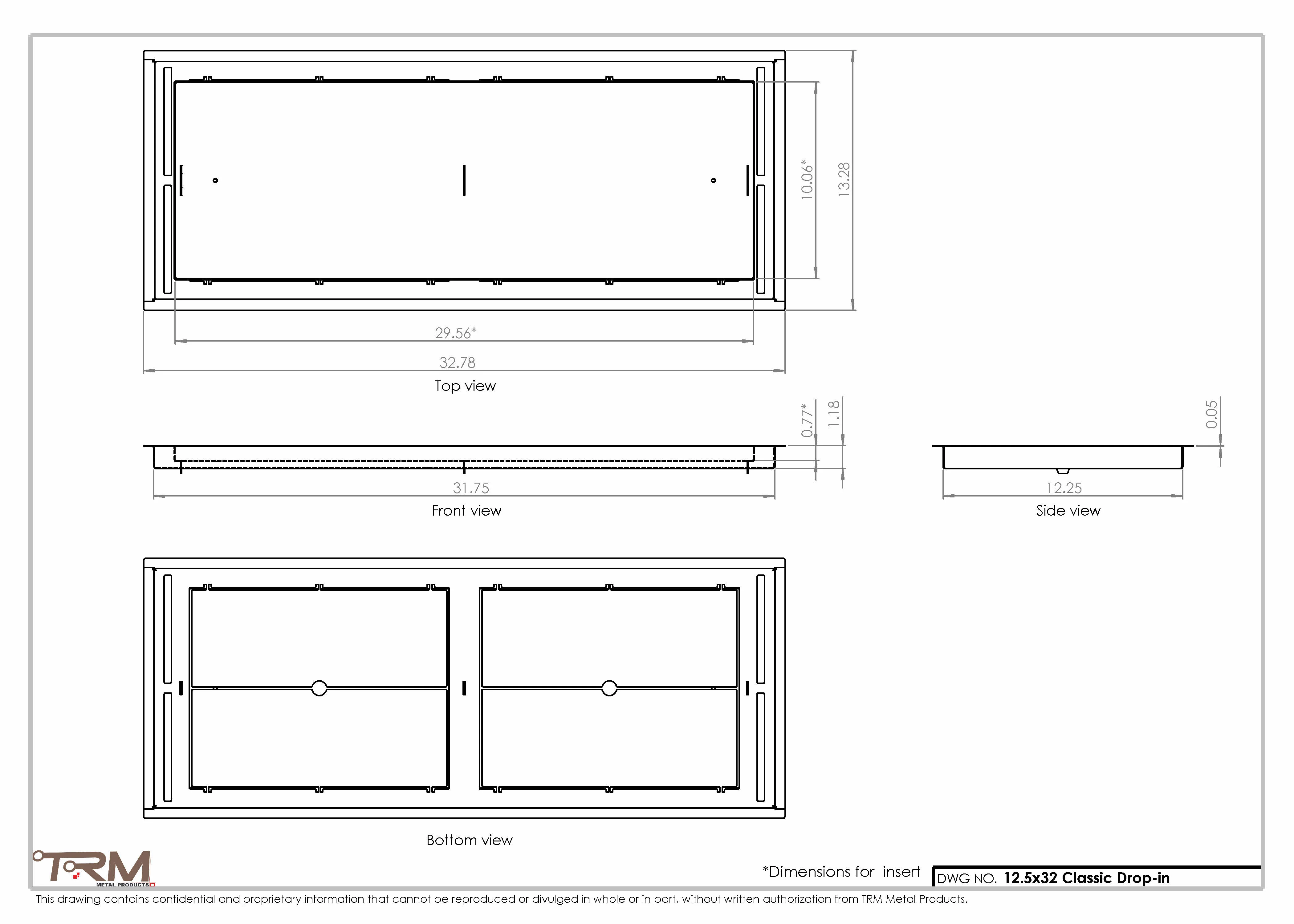 12.5x32 - Classic Drop-in Air Vent, Flush Floor-Matching, All Metal, Floor Vent Cover - TRM Metal 32x12.5 - Image 2