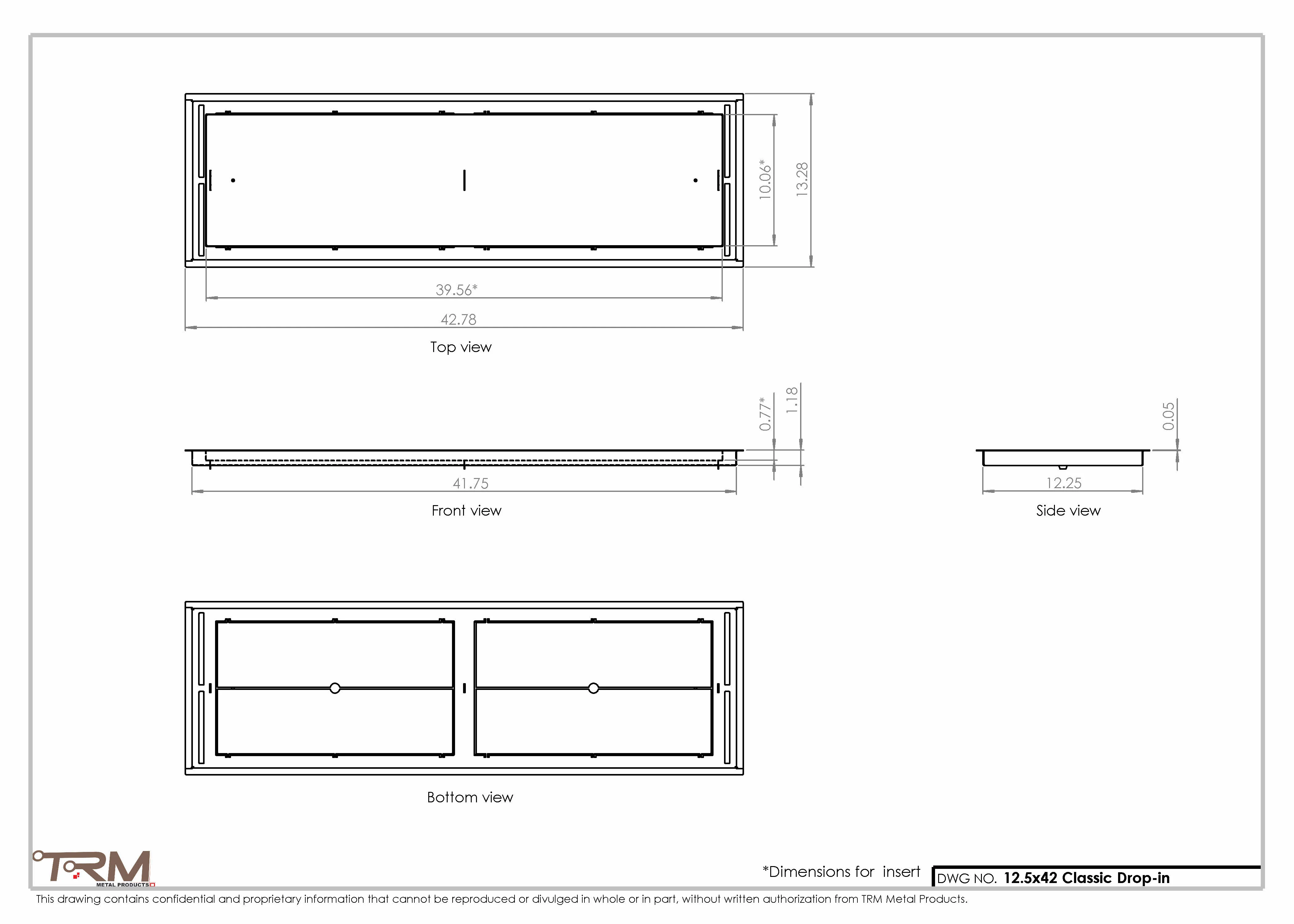 12.5x42 - Classic Drop-in Air Vent, Flush Floor-Matching, All Metal, Floor Vent Cover - TRM Metal  42x12.5 - Image 2