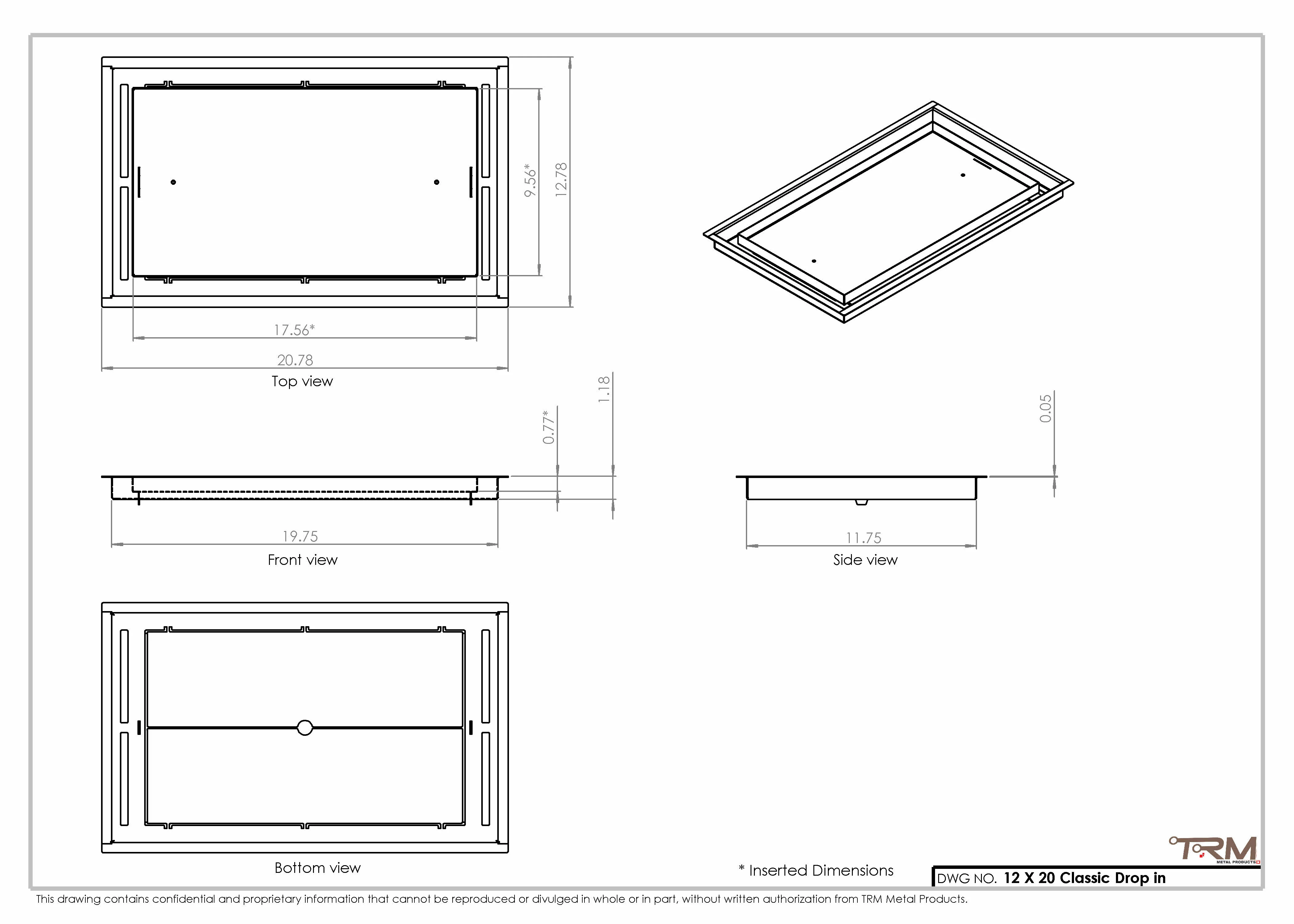 12x20 Classic Drop-in Air Vent, Flush Floor-Matching, All Metal, Floor Vent Cover (20x12) - Image 2
