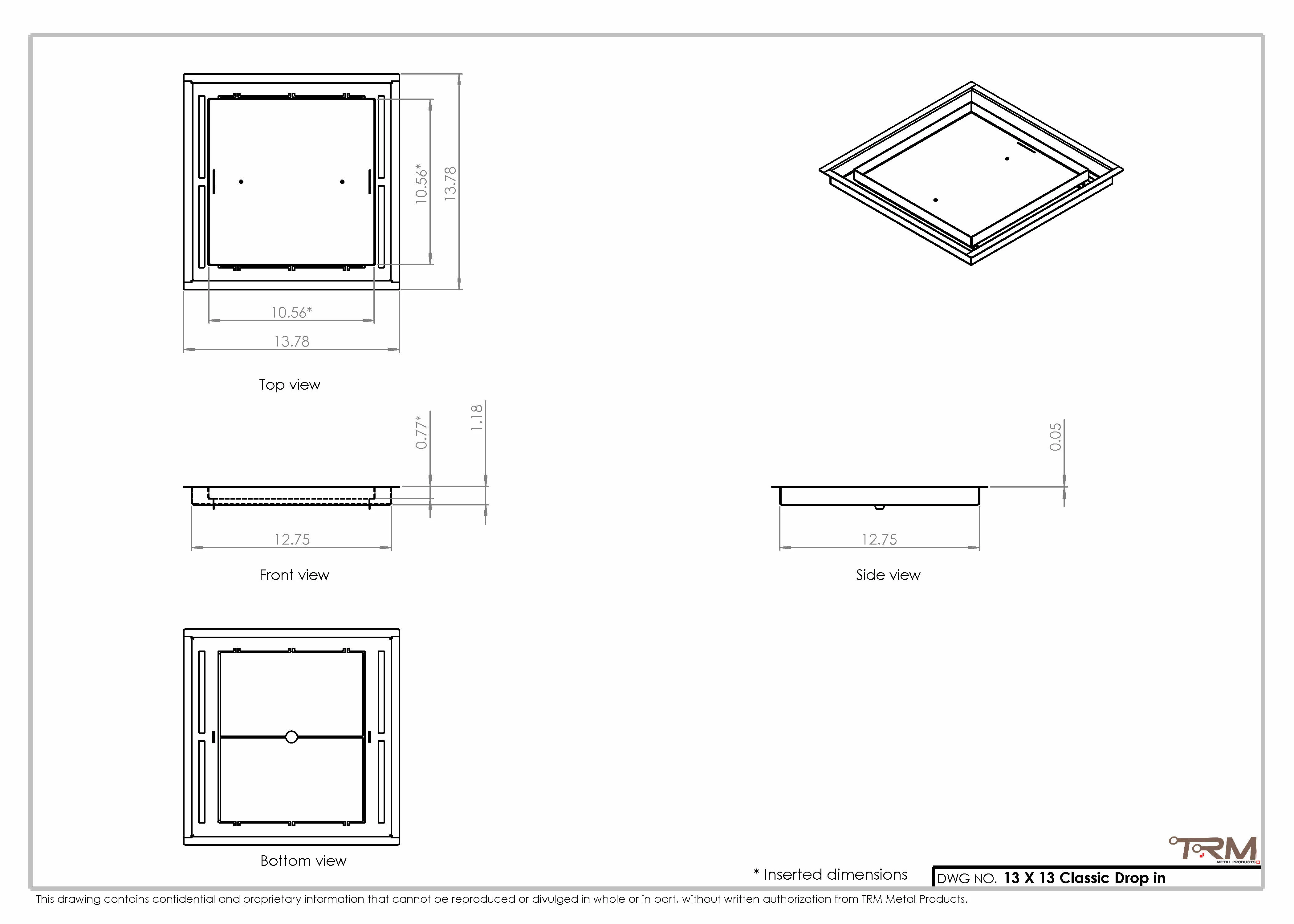 13x13 Classic Drop-in Air Vent, Flush Floor-Matching, All Metal, Floor Vent Cover (13x13) - Image 2