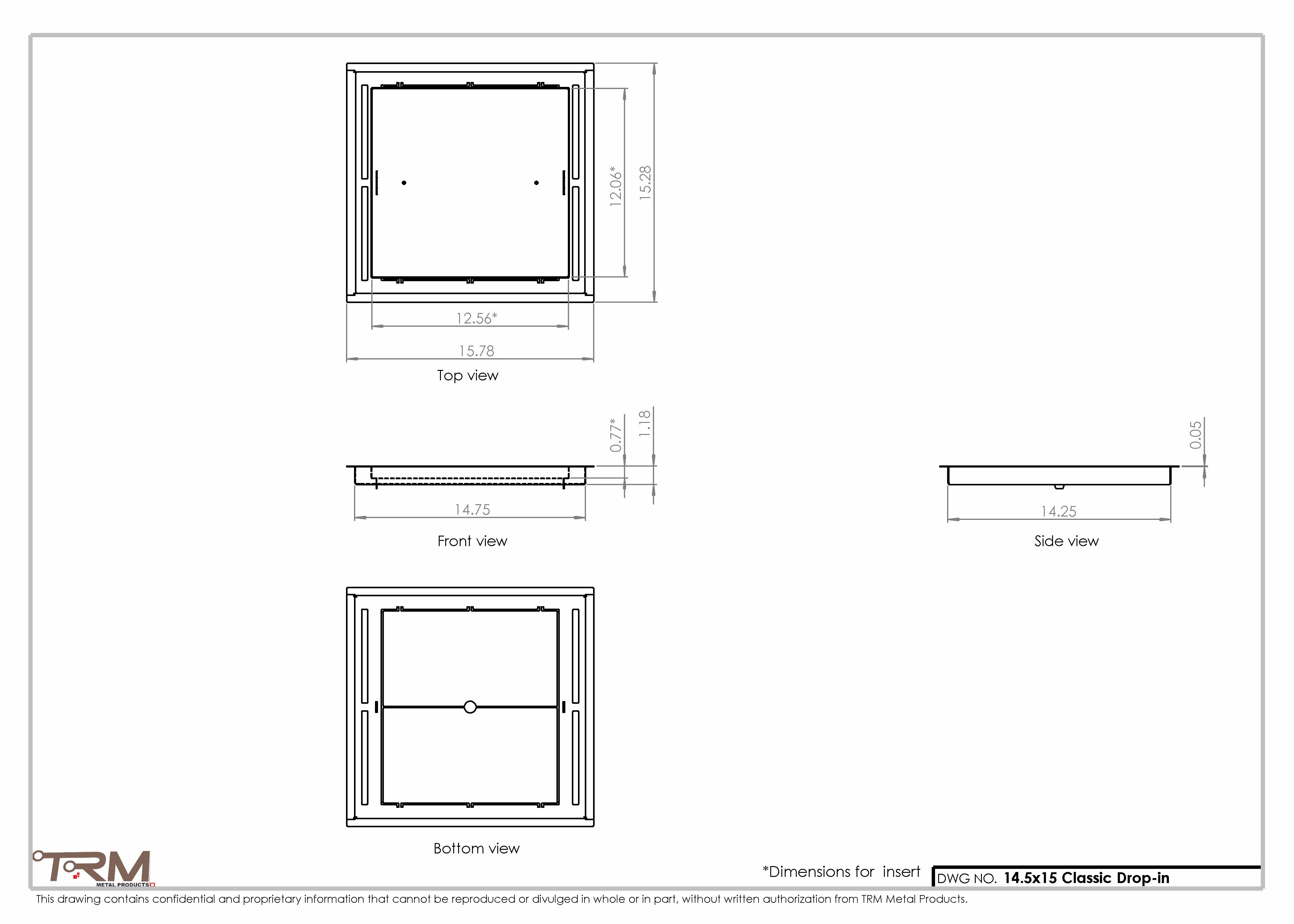 14.5x15 - Classic Drop-in Air Vent, Flush Floor-Matching, All Metal, Floor Vent Cover - TRM Metal 15x14.5 - Image 2