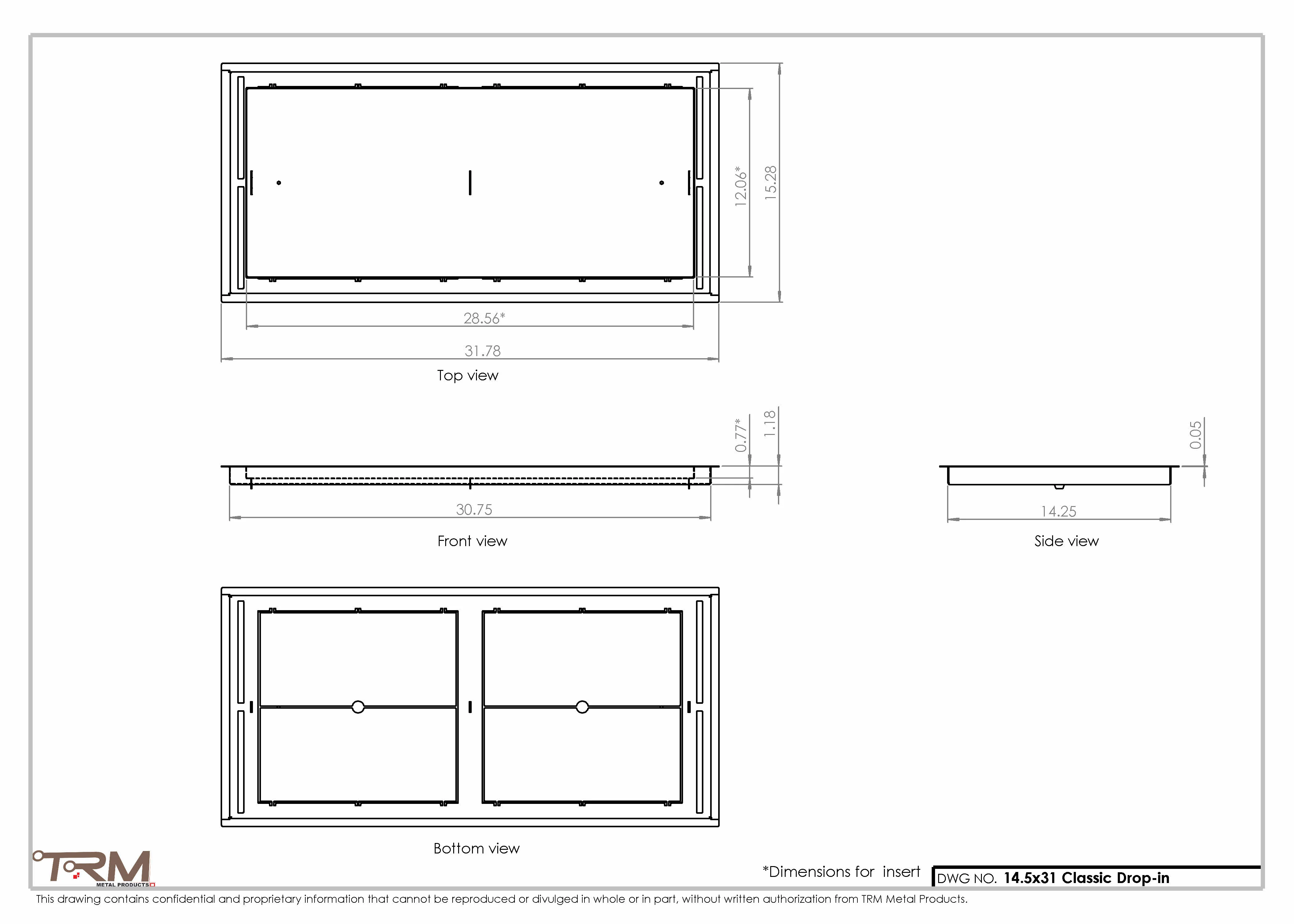 14.5x31 - Classic Drop-in Air Vent, Flush Floor-Matching, All Metal, Floor Vent Cover - TRM Metal 31x14.5 - Image 2