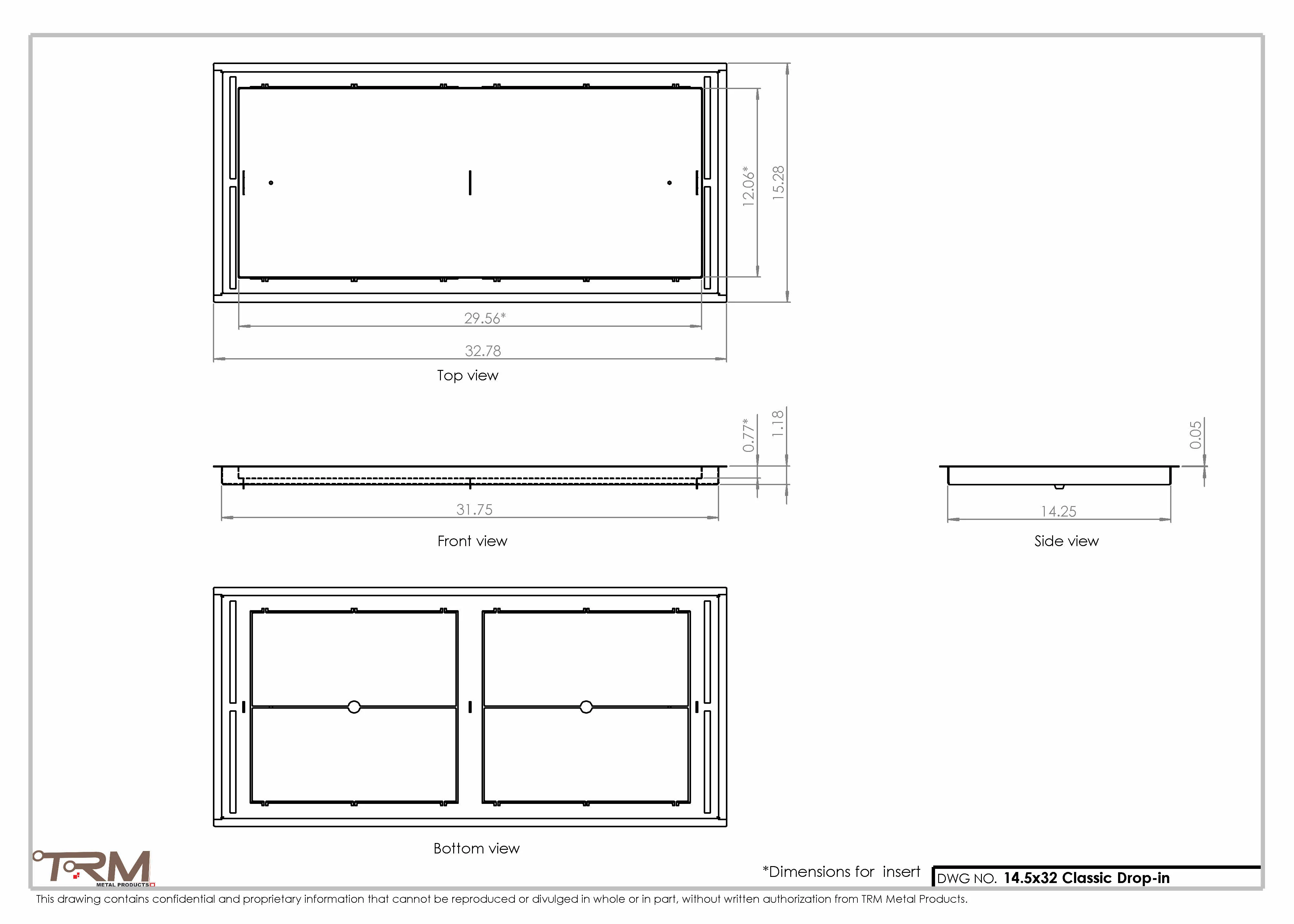 14.5x32 - Classic Drop-in Air Vent, Flush Floor-Matching, All Metal, Floor Vent Cover - TRM Metal 32x14.5 - Image 2