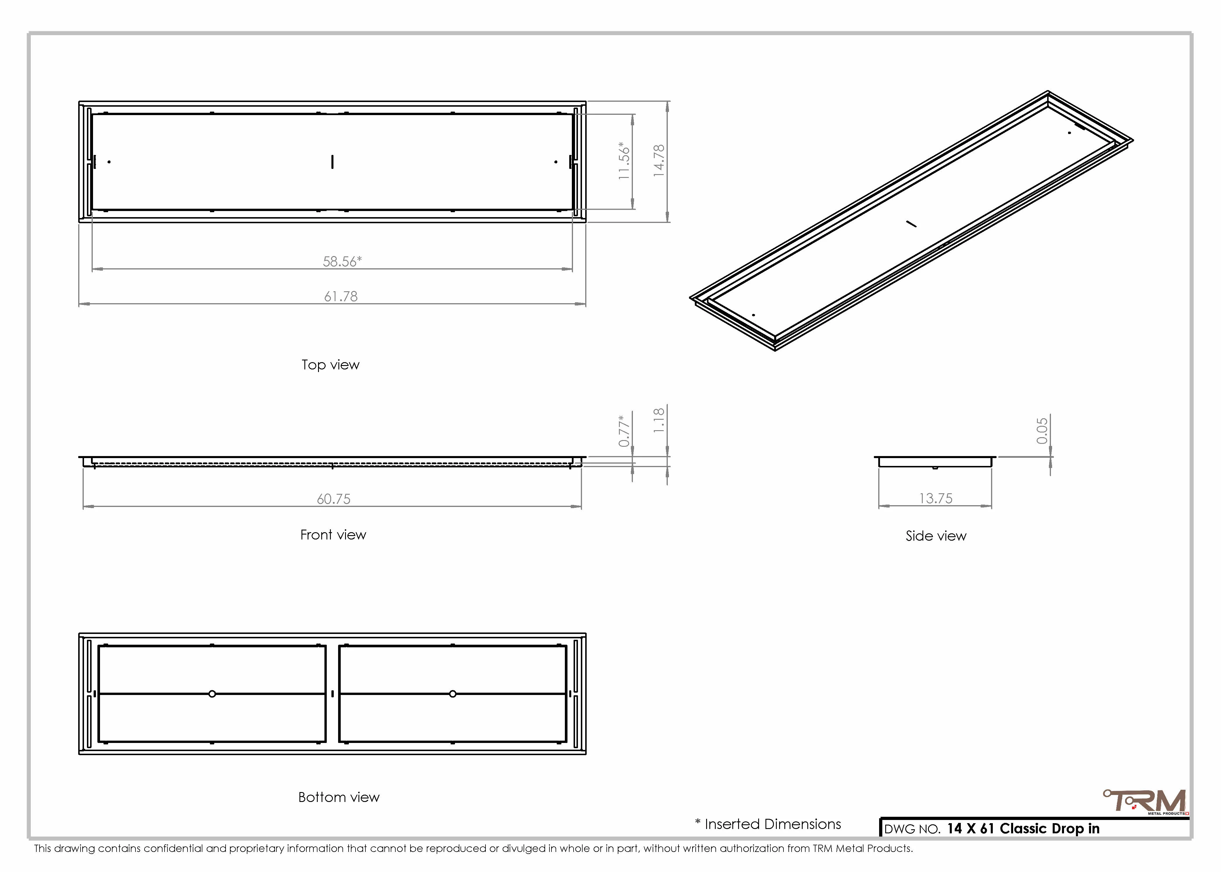 14x61 Classic Drop-in Air Vent, Flush Floor-Matching, All Metal, Floor Vent Cover (14x61) - Image 2
