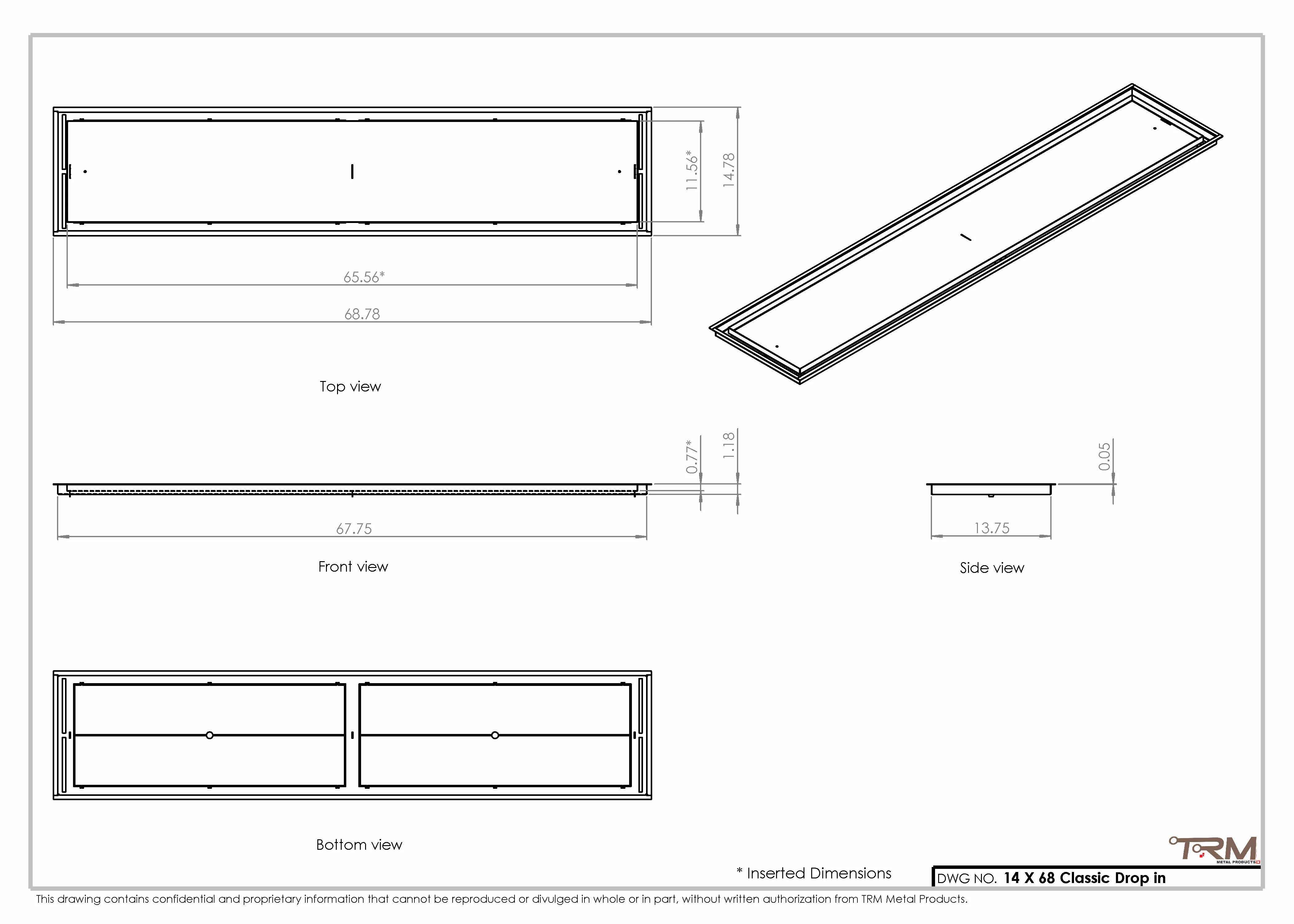 14x68 Classic Drop-in Air Vent, Flush Floor-Matching, All Metal, Floor Vent Cover (14x68) - Image 2