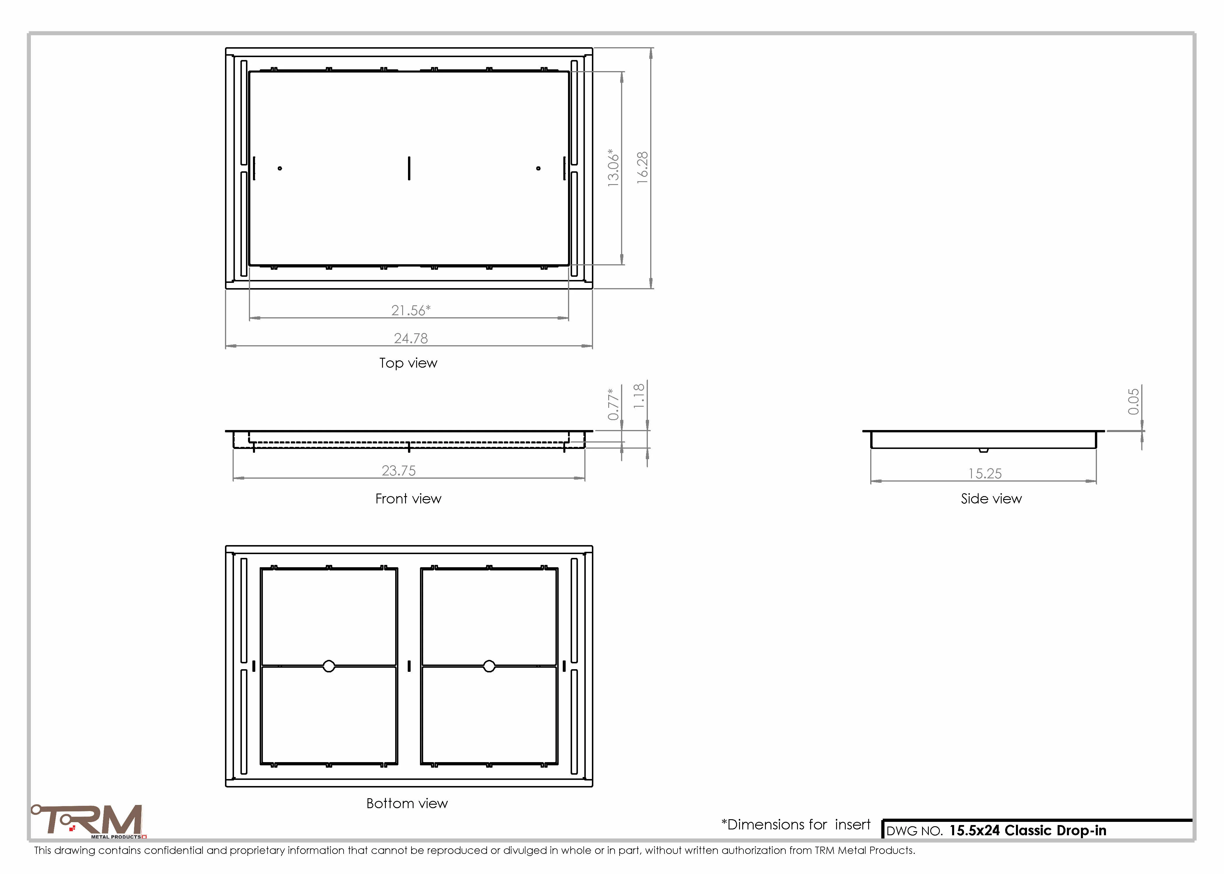 15.5x24 - Classic Drop-in Air Vent, Flush Floor-Matching, All Metal, Floor Vent Cover - TRM Metal 24x15.5 - Image 2