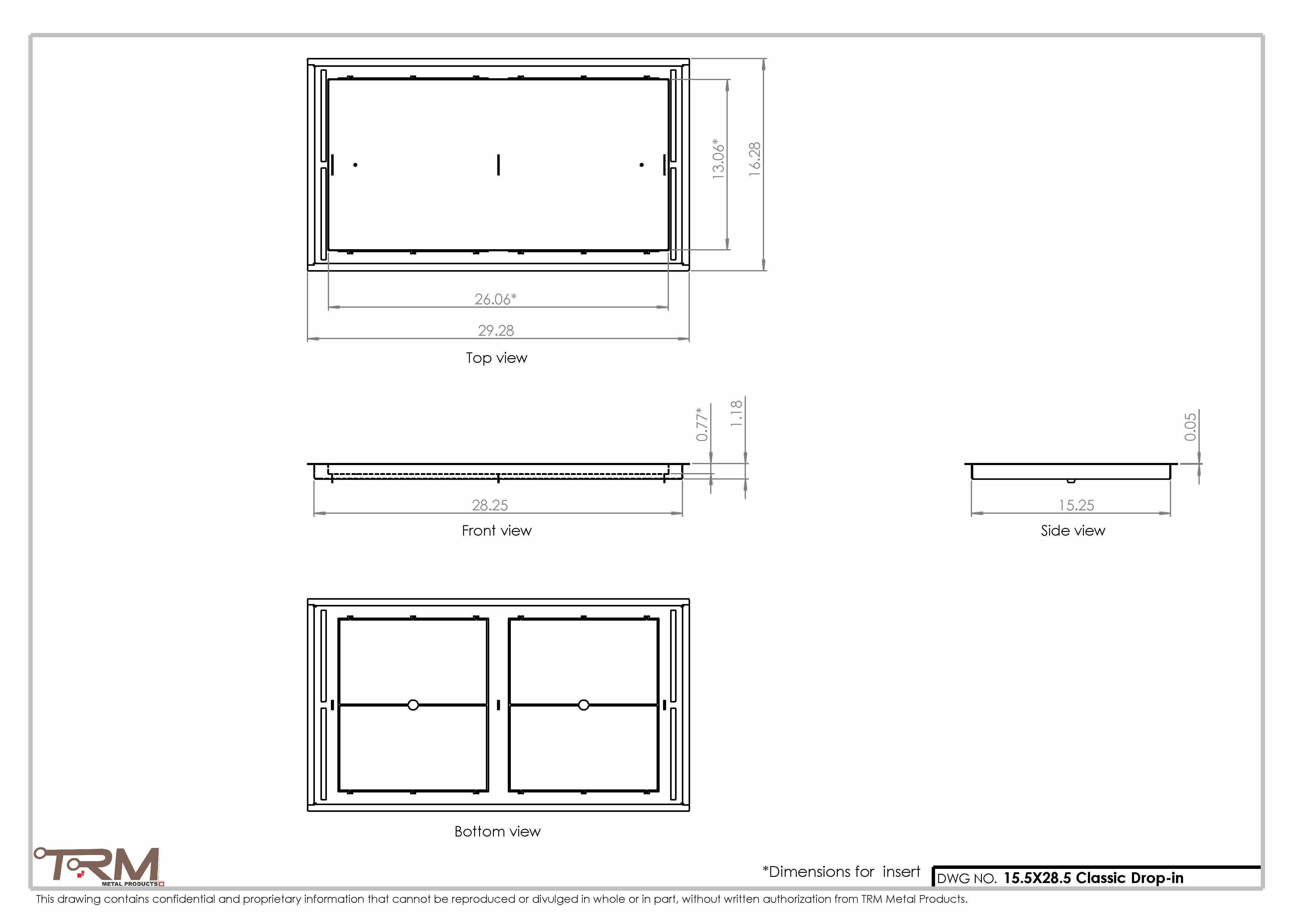 15.5x28.5 - Classic Drop-in Air Vent, Flush Floor-Matching, All Metal, Floor Vent Cover - TRM Metal 28.5x15.5 - Image 2