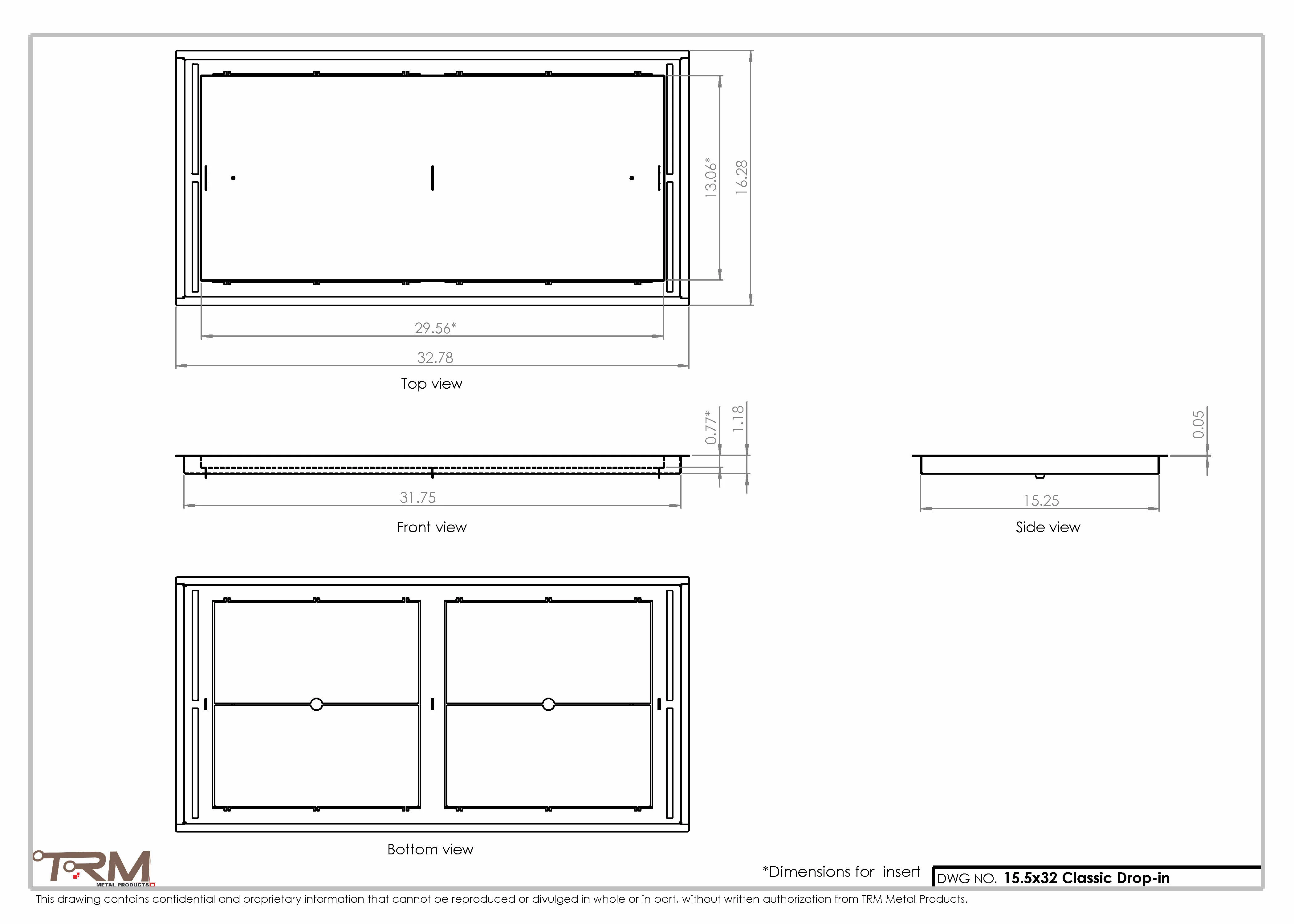 15.5x32 - Classic Drop-in Air Vent, Flush Floor-Matching, All Metal, Floor Vent Cover - TRM Metal  32x15.5 - Image 2