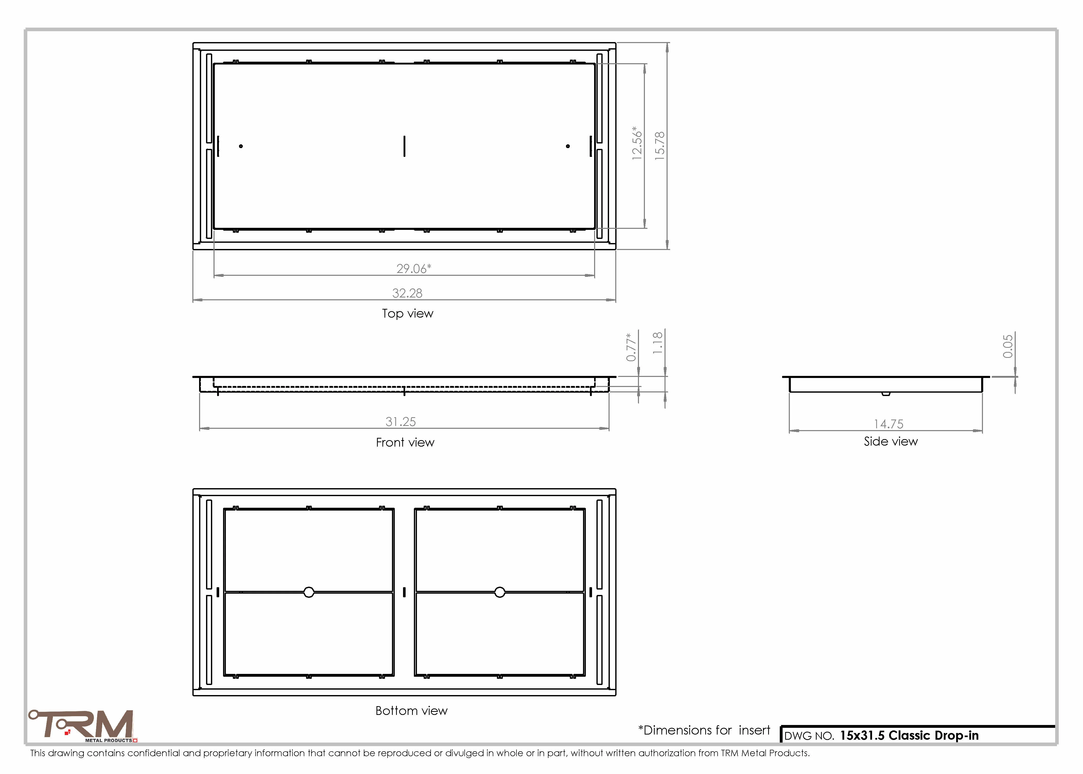 15x31.5 - Classic Drop-in Air Vent, Flush Floor-Matching, All Metal, Floor Vent Cover - TRM Metal 31.5x15 - Image 2