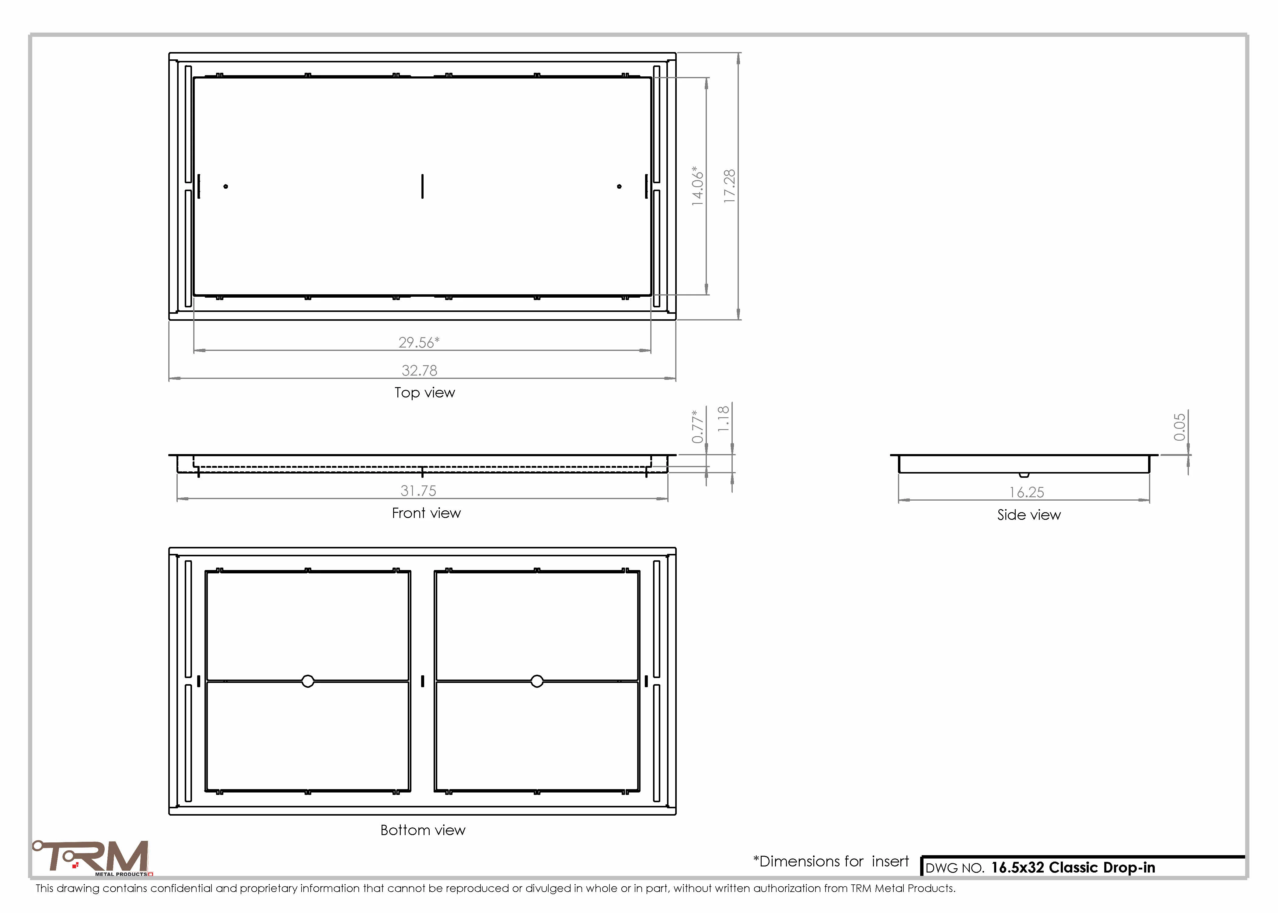 16.5x32 - Classic Drop-in Air Vent, Flush Floor-Matching, All Metal, Floor Vent Cover - TRM Metal  32x16.5 - Image 2