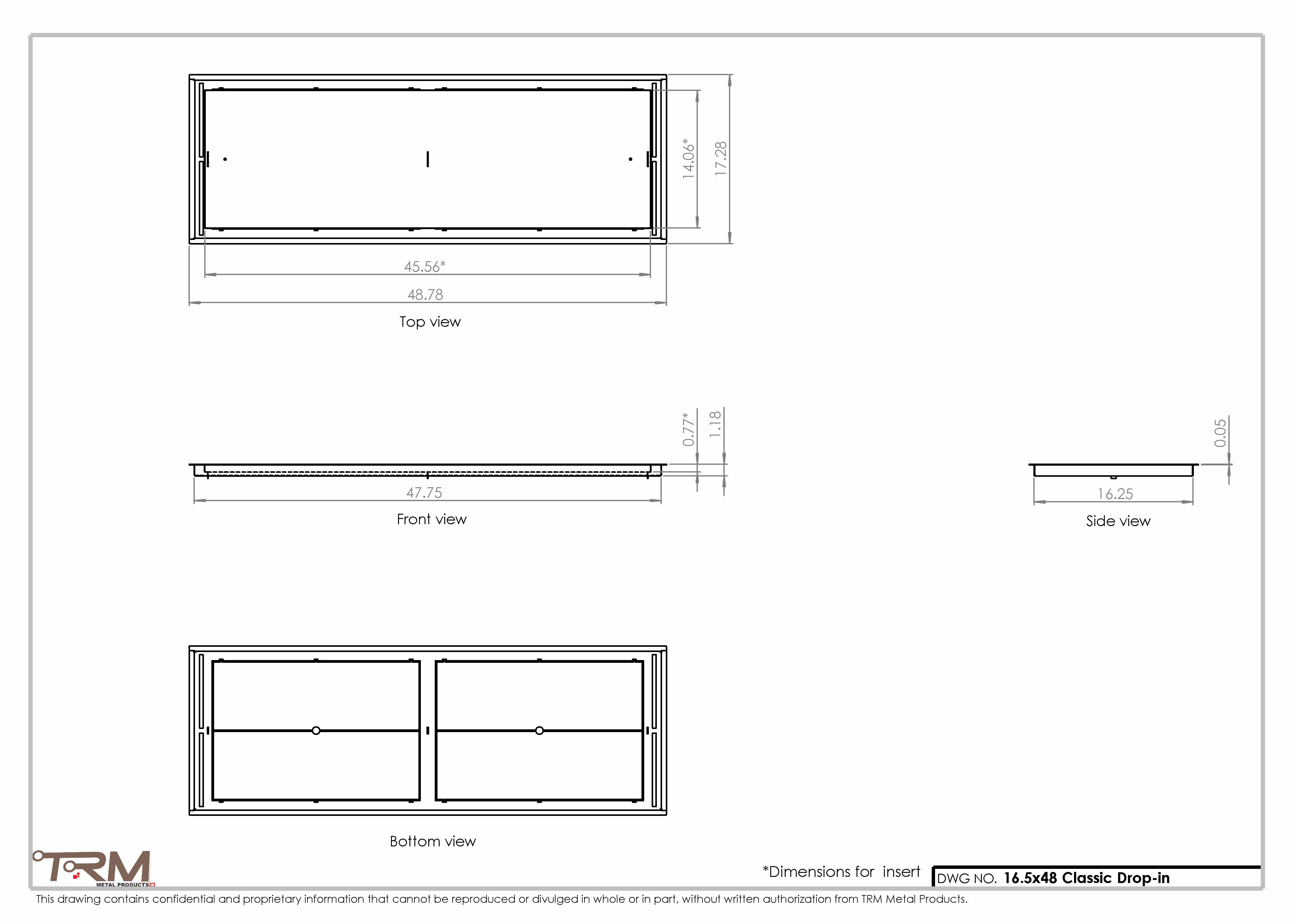 16.5x48 - Classic Drop-in Air Vent, Flush Floor-Matching, All Metal, Floor Vent Cover - TRM Metal 48x16.5 - Image 2