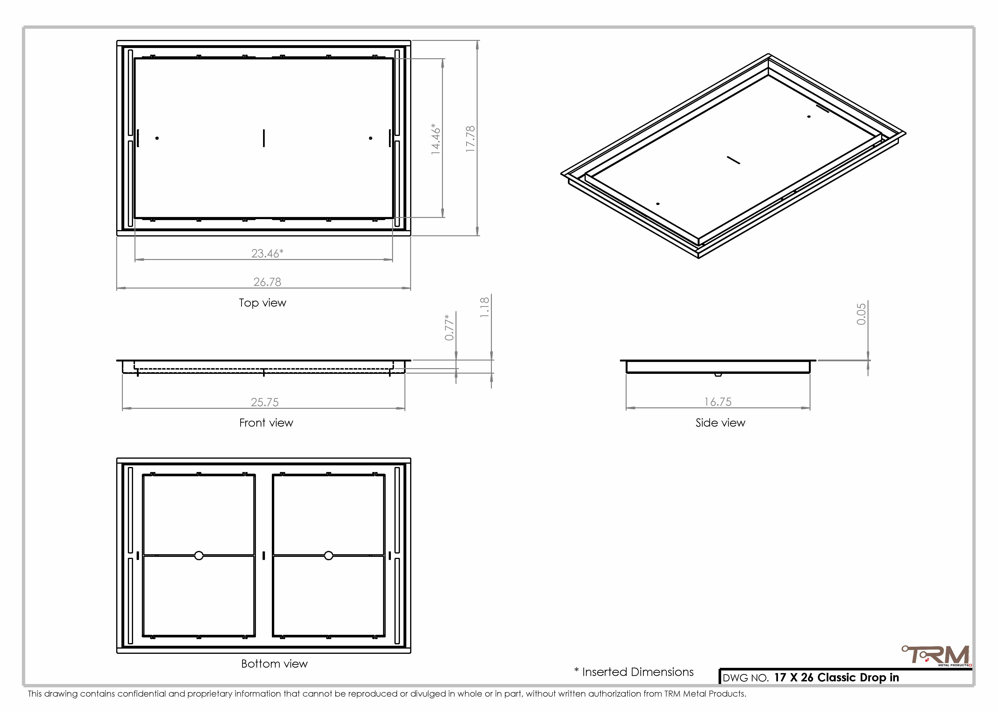 17x26 Classic Drop-in Air Vent, Flush Floor-Matching, All Metal, Floor Vent Cover - Image 2