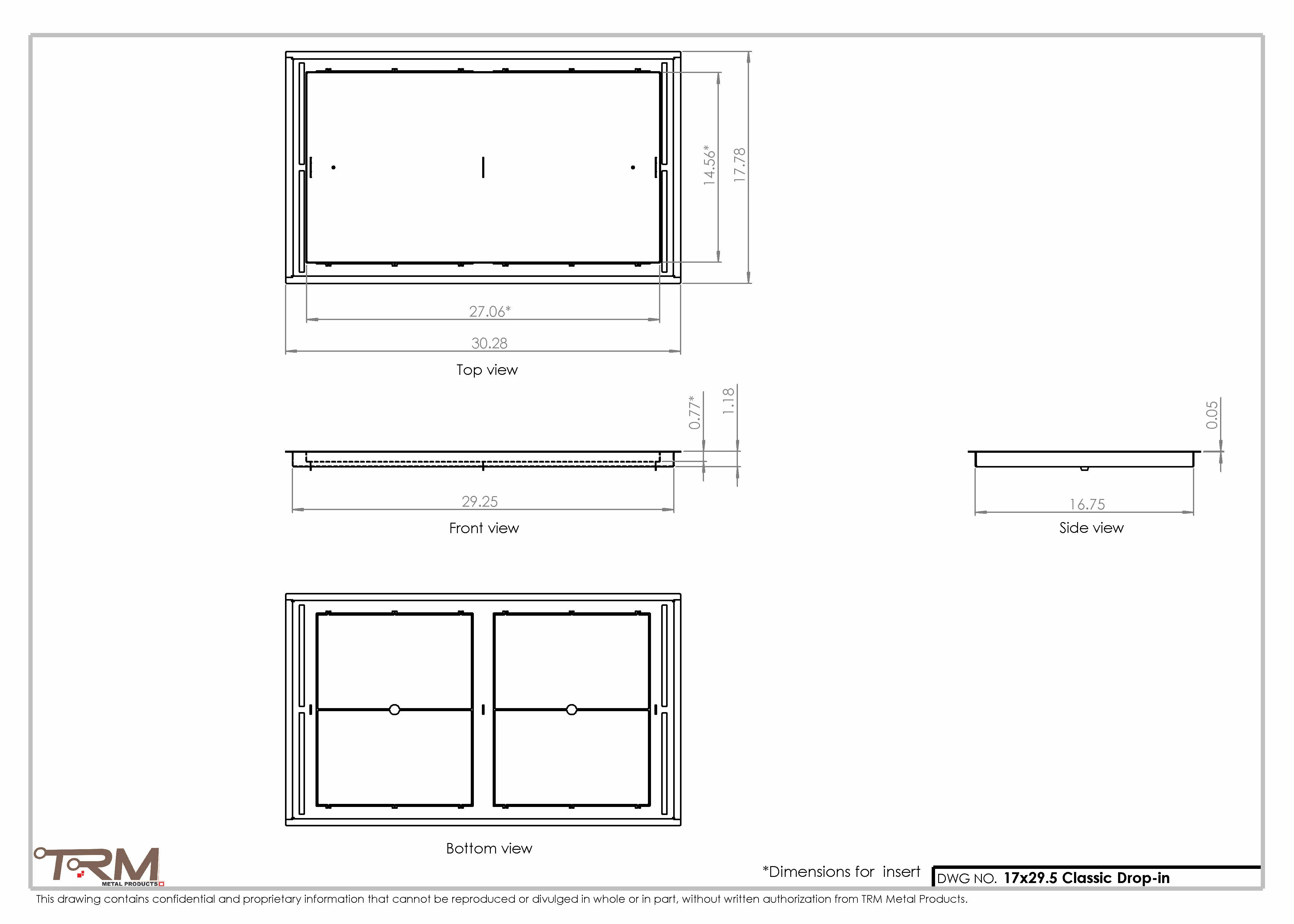 17x29.5 - Classic Drop-in Air Vent, Flush Floor-Matching, All Metal, Floor Vent Cover - TRM Metal 29.5x17 - Image 2