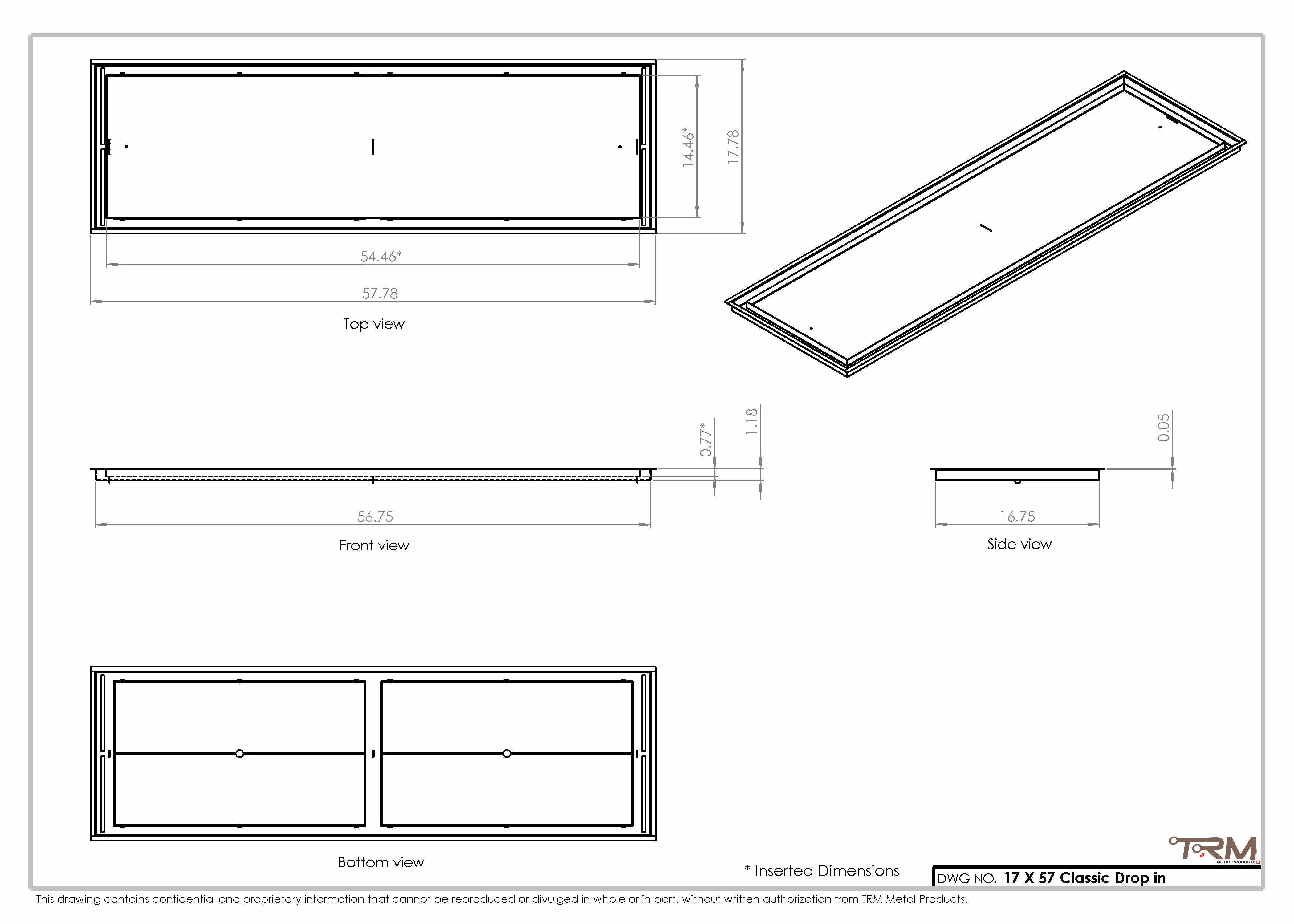 17x57 Classic Drop-in Air Vent, Flush Floor-Matching, All Metal, Floor Vent Cover - Image 2