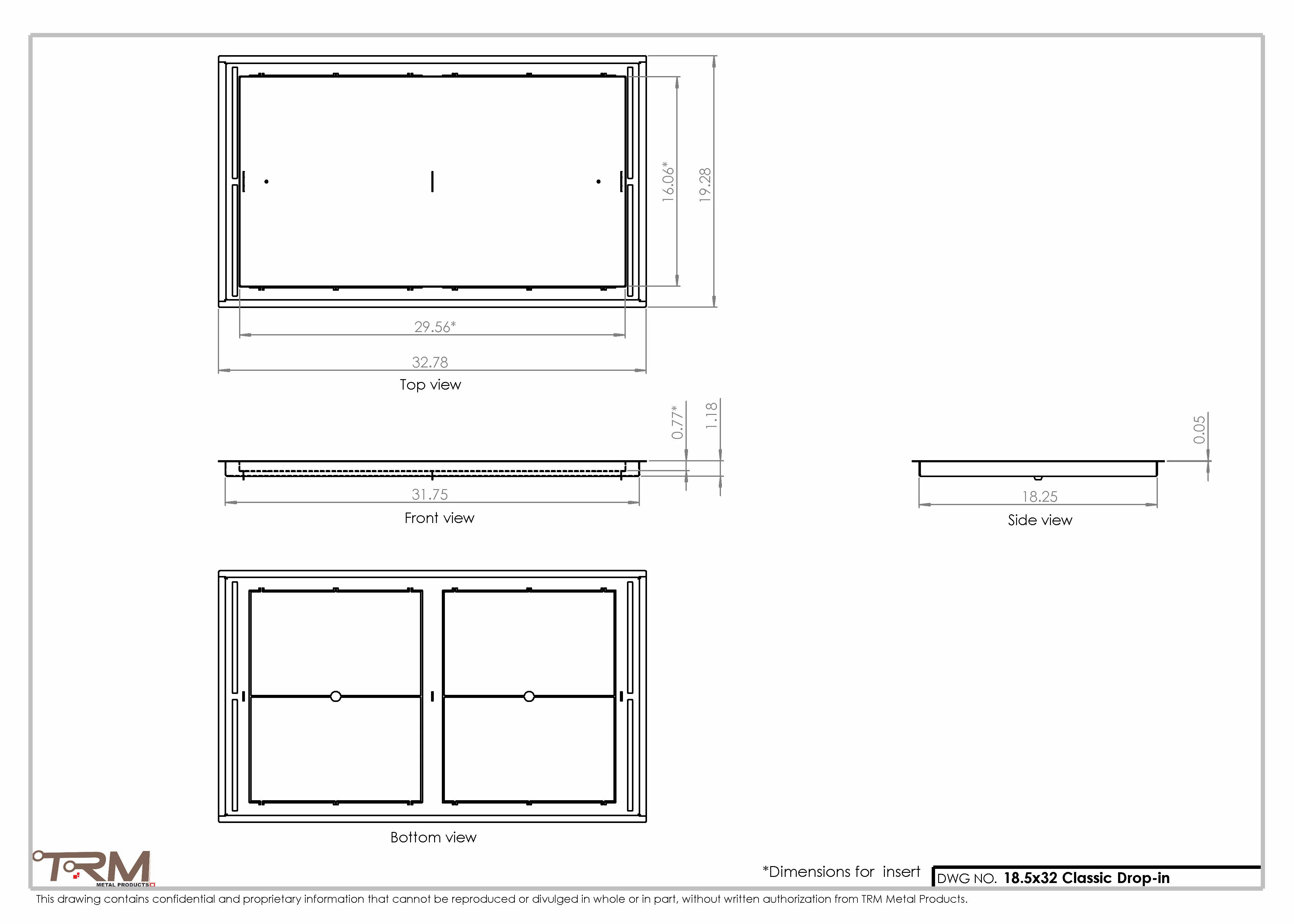 18.5x32 - Classic Drop-in Air Vent, Flush Floor-Matching, All Metal, Floor Vent Cover - TRM Metal 32x18.5 - Image 2