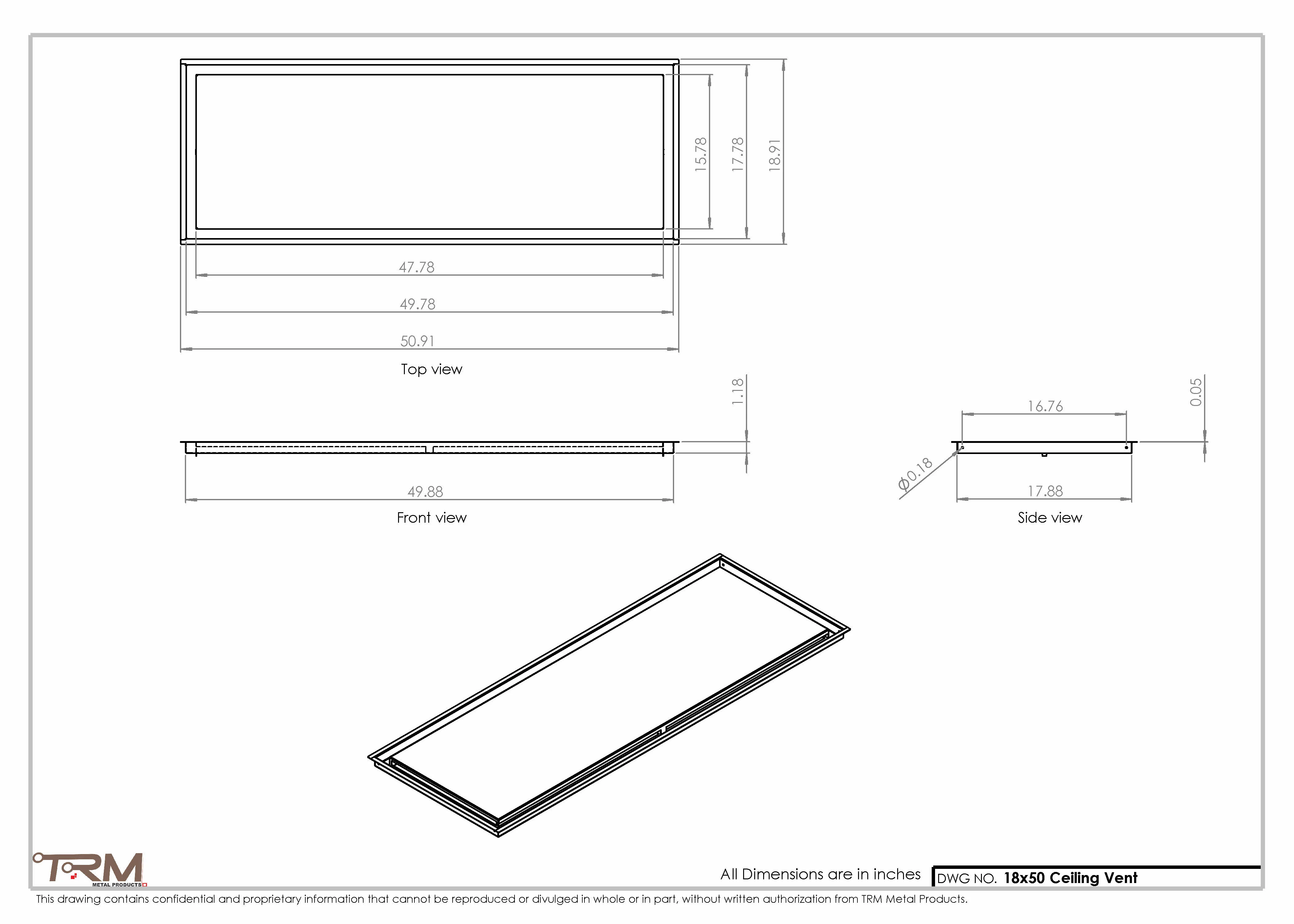 18x50-Modern-Ceiling-Vent Cover-TRM Metal- 50x18 - Image 2