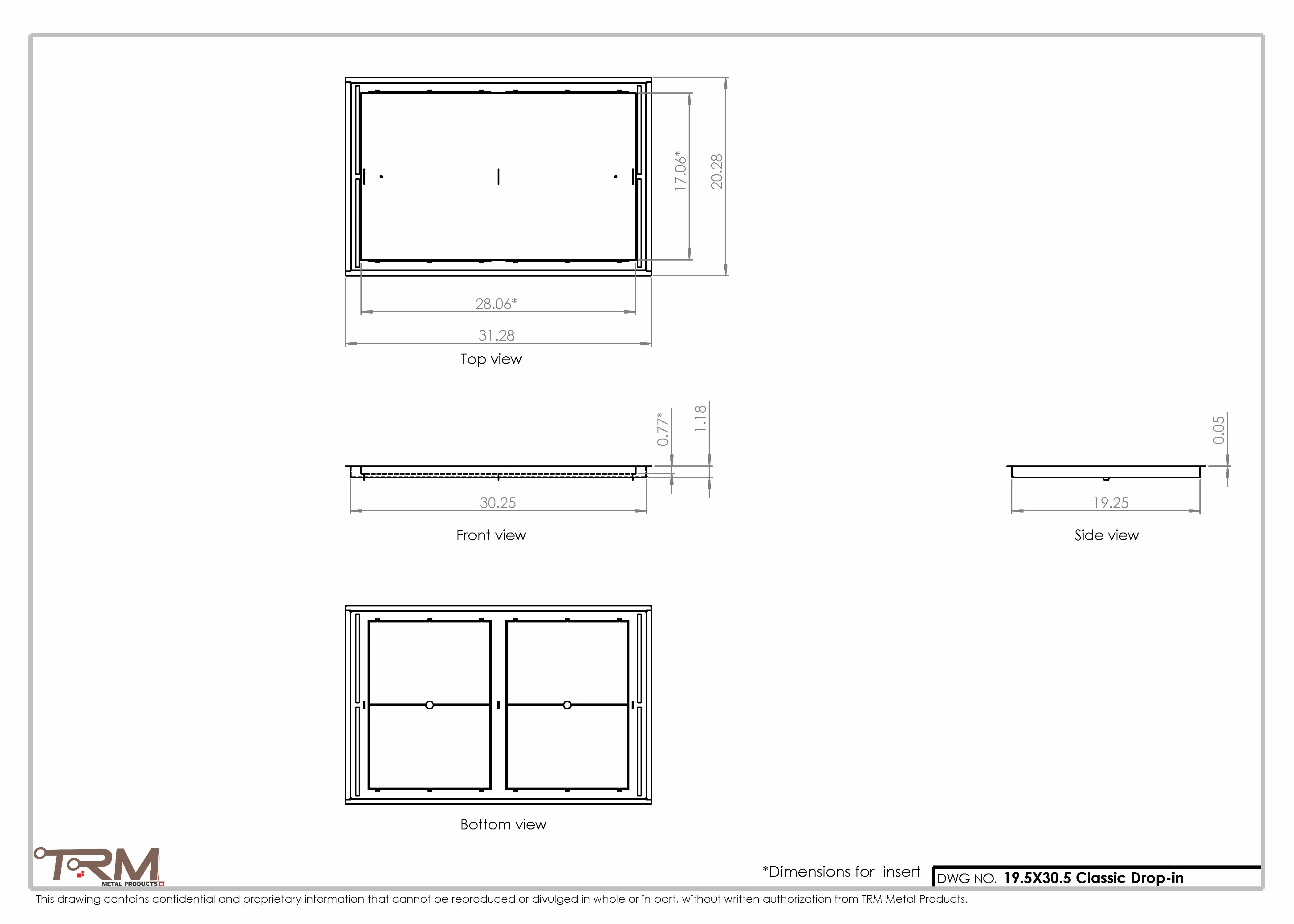 19.5x30.5 - Classic Drop-in Air Vent, Flush Floor-Matching, All Metal, Floor Vent Cover - TRM Metal  30.5x19.5 - Image 2