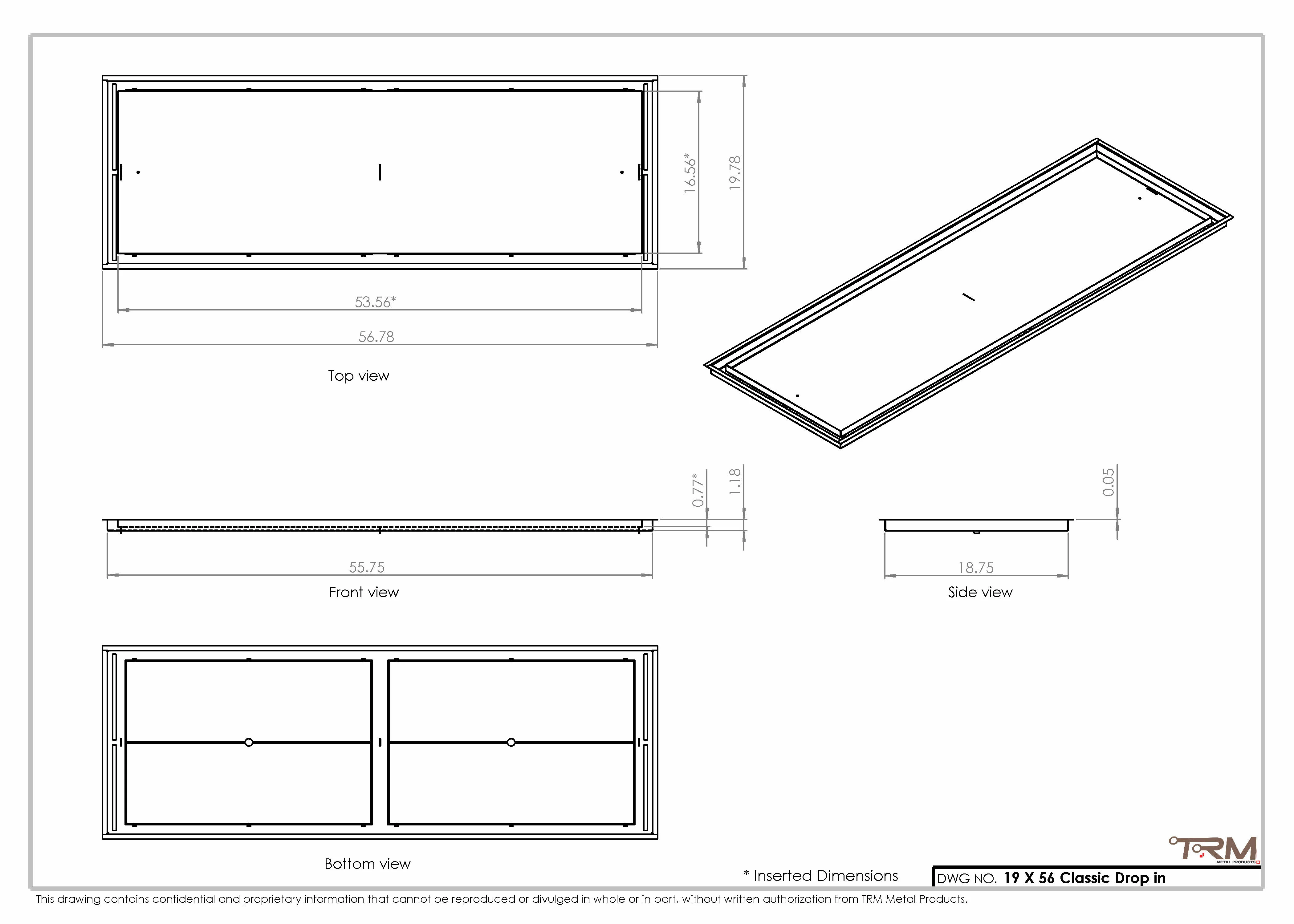 19x56 Classic Drop-in Air Vent, Flush Floor-Matching, All Metal, Floor Vent Cover - Image 2