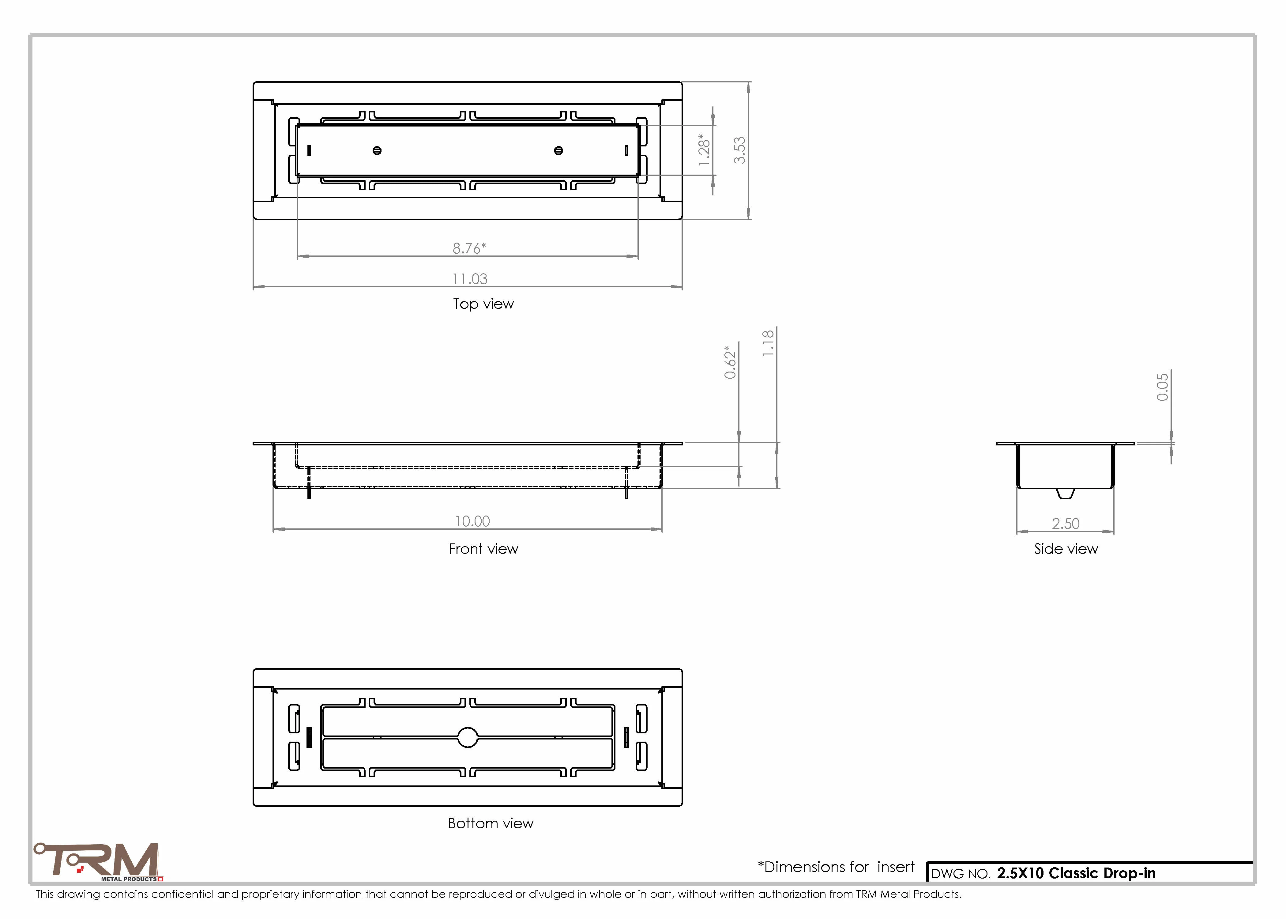 2.5x10 Classic Drop-in Air Vent, Flush Floor-Matching, All Metal, Floor Vent Cover (10x2.5) - Image 2