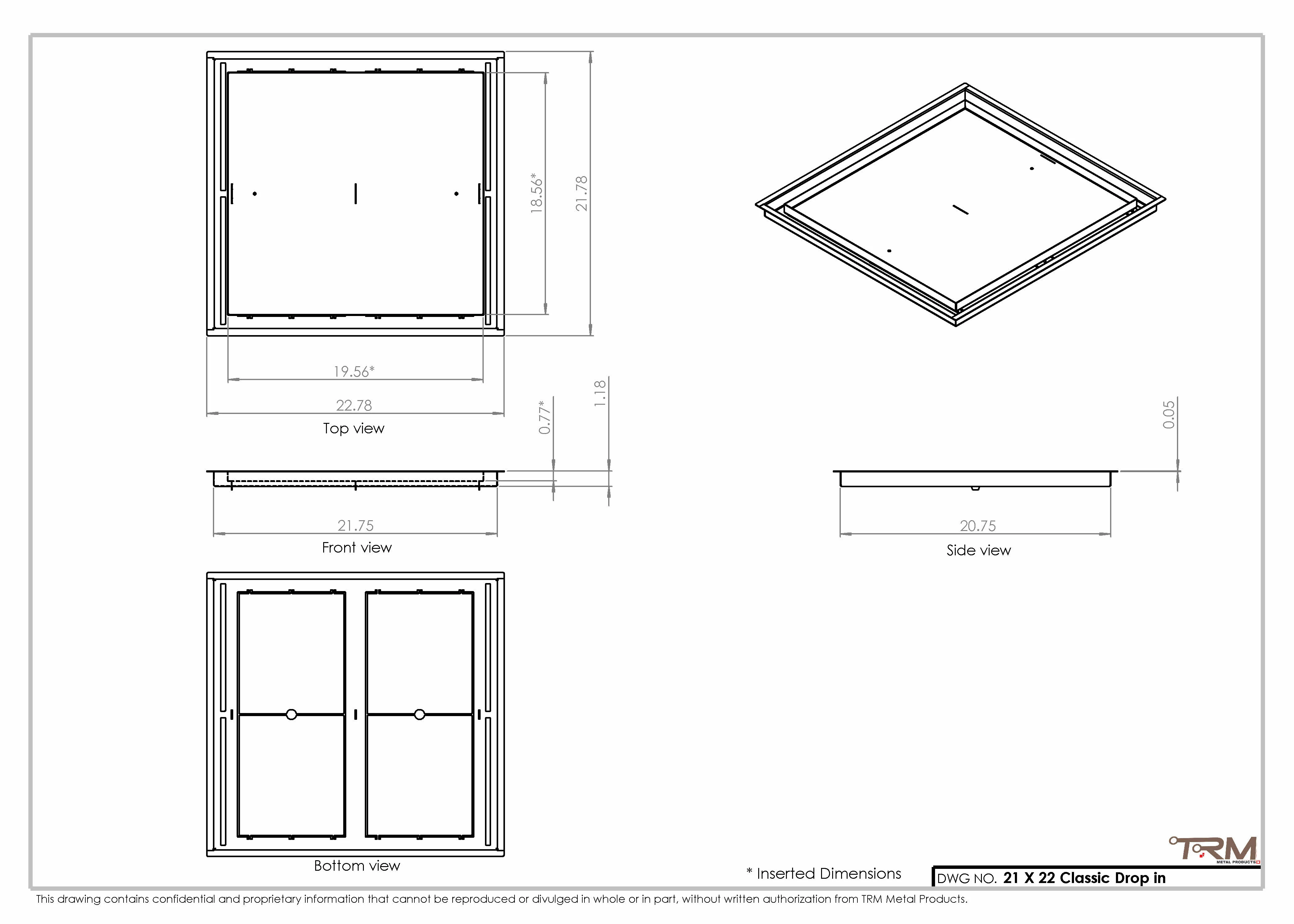 21x22 Classic Drop-in Air Vent, Flush Floor-Matching, All Metal, Floor Vent Cover - Image 2