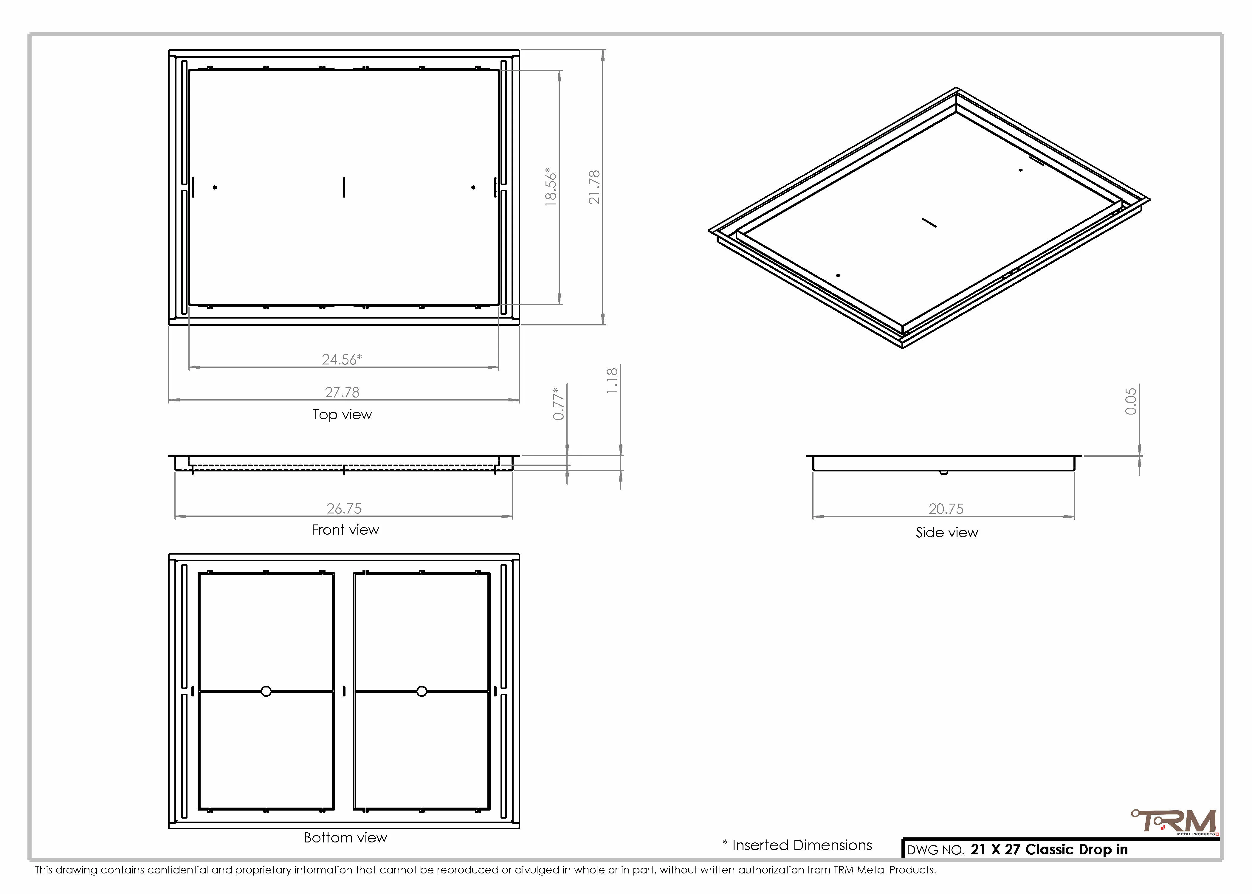 21x27 Classic Drop-in Air Vent, Flush Floor-Matching, All Metal, Floor Vent Cover - Image 2