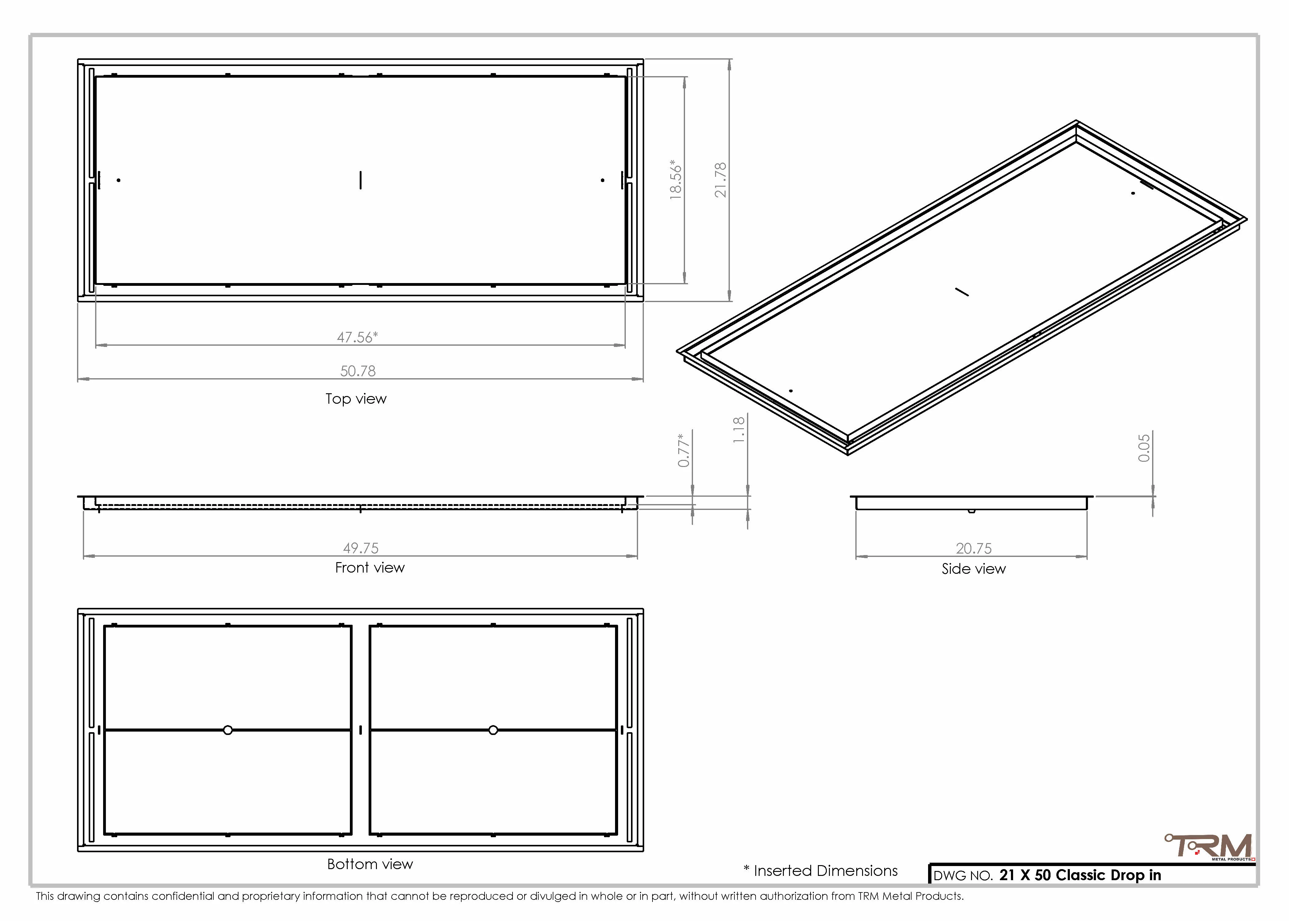 21x50 Classic Drop-in Air Vent, Flush Floor-Matching, All Metal, Floor Vent Cover - Image 2