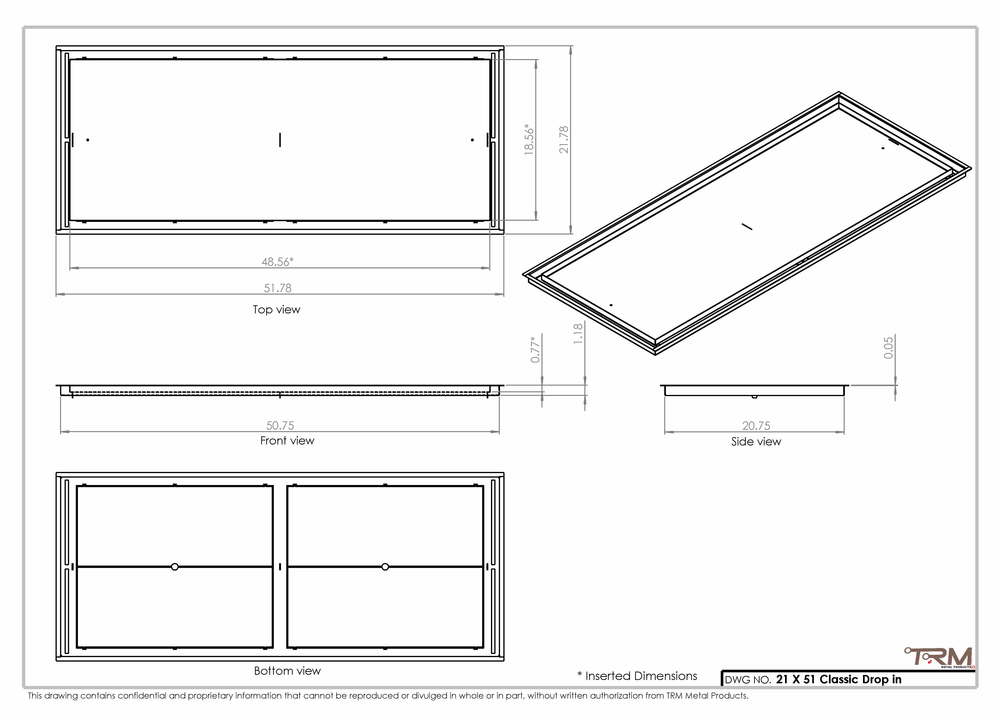 21x51 Classic Drop-in Air Vent, Flush Floor-Matching, All Metal, Floor Vent Cover - Image 2