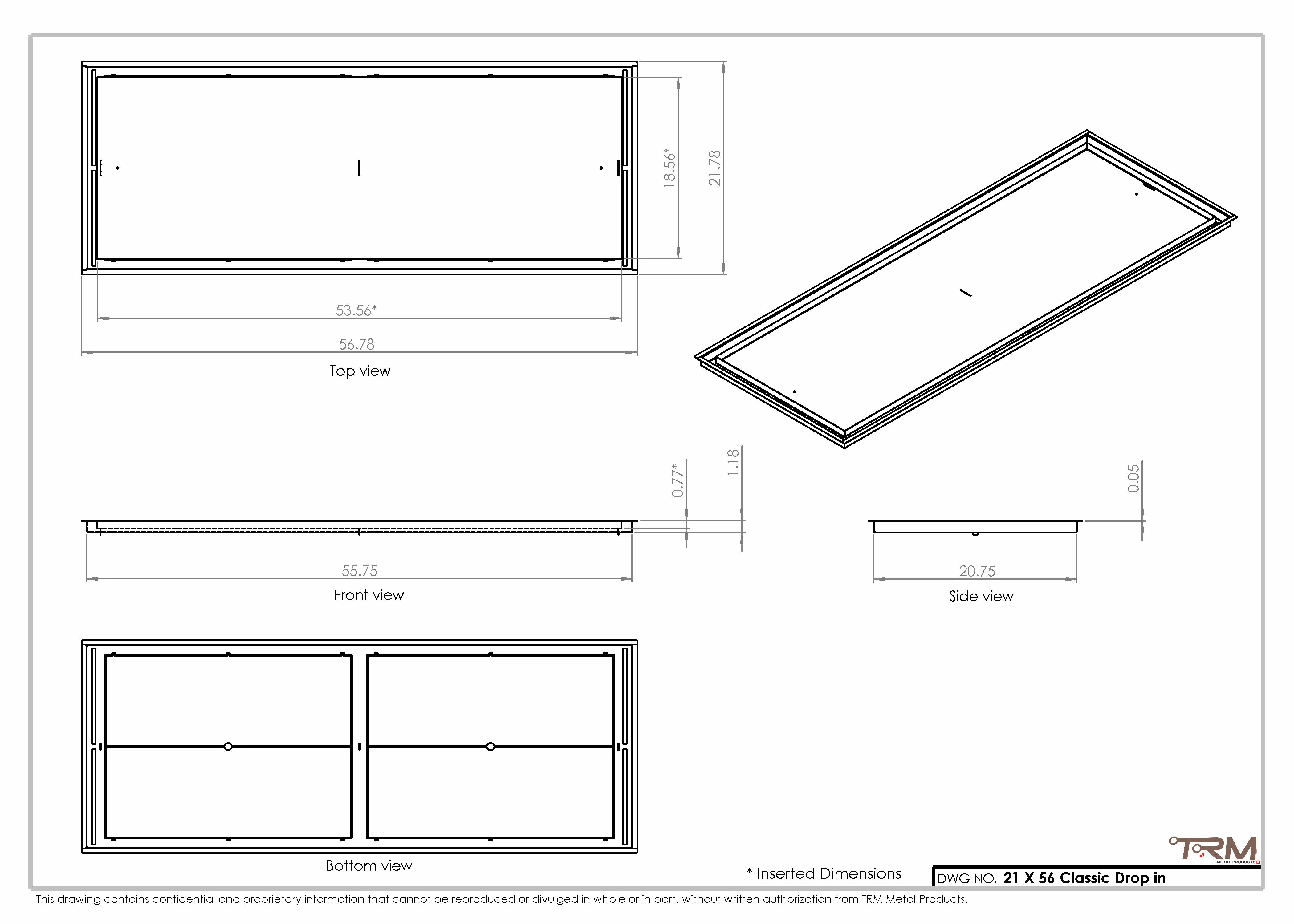 21x56 Classic Drop-in Air Vent, Flush Floor-Matching, All Metal, Floor Vent Cover - Image 2