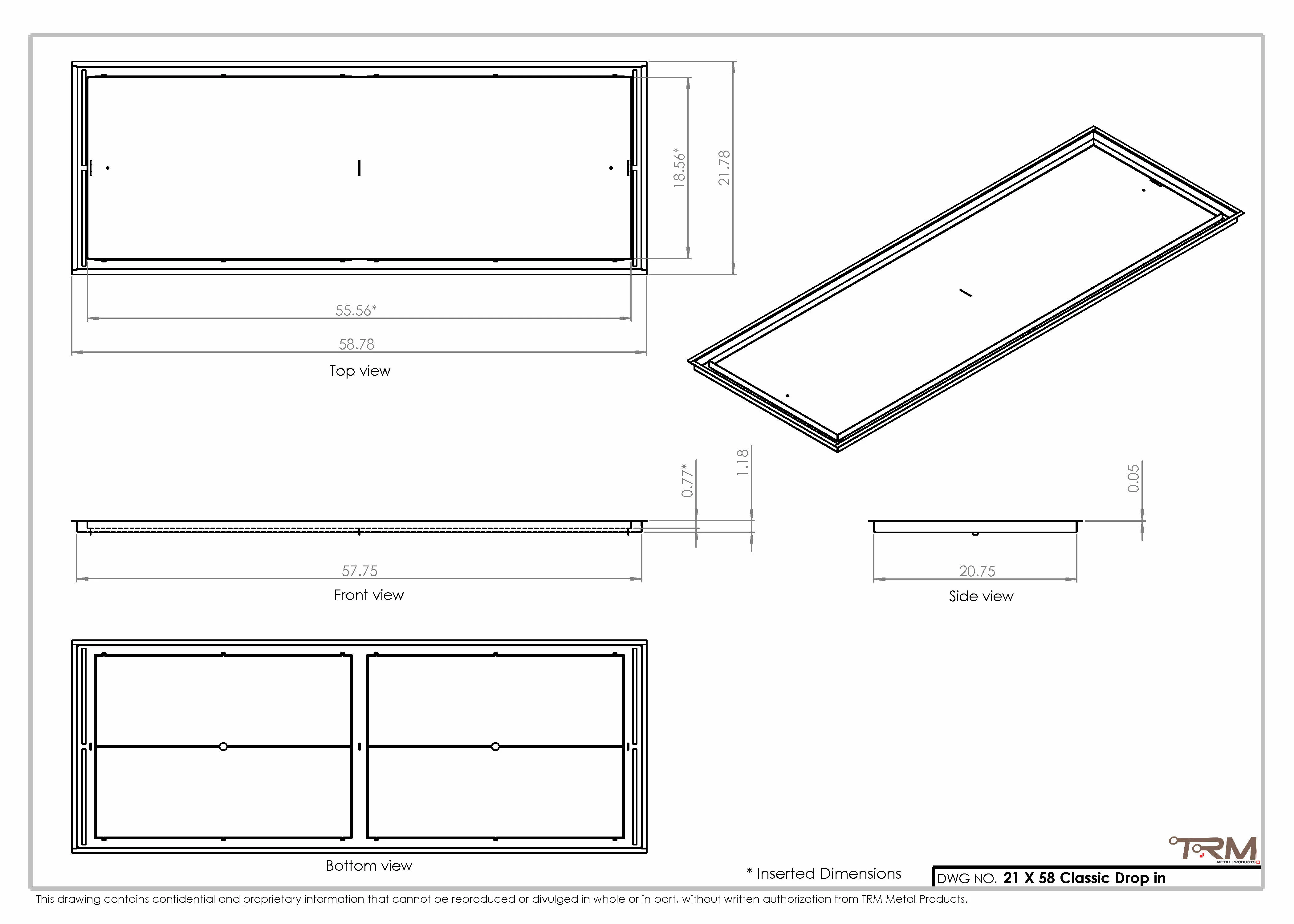 21x58 Classic Drop-in Air Vent, Flush Floor-Matching, All Metal, Floor Vent Cover - Image 2