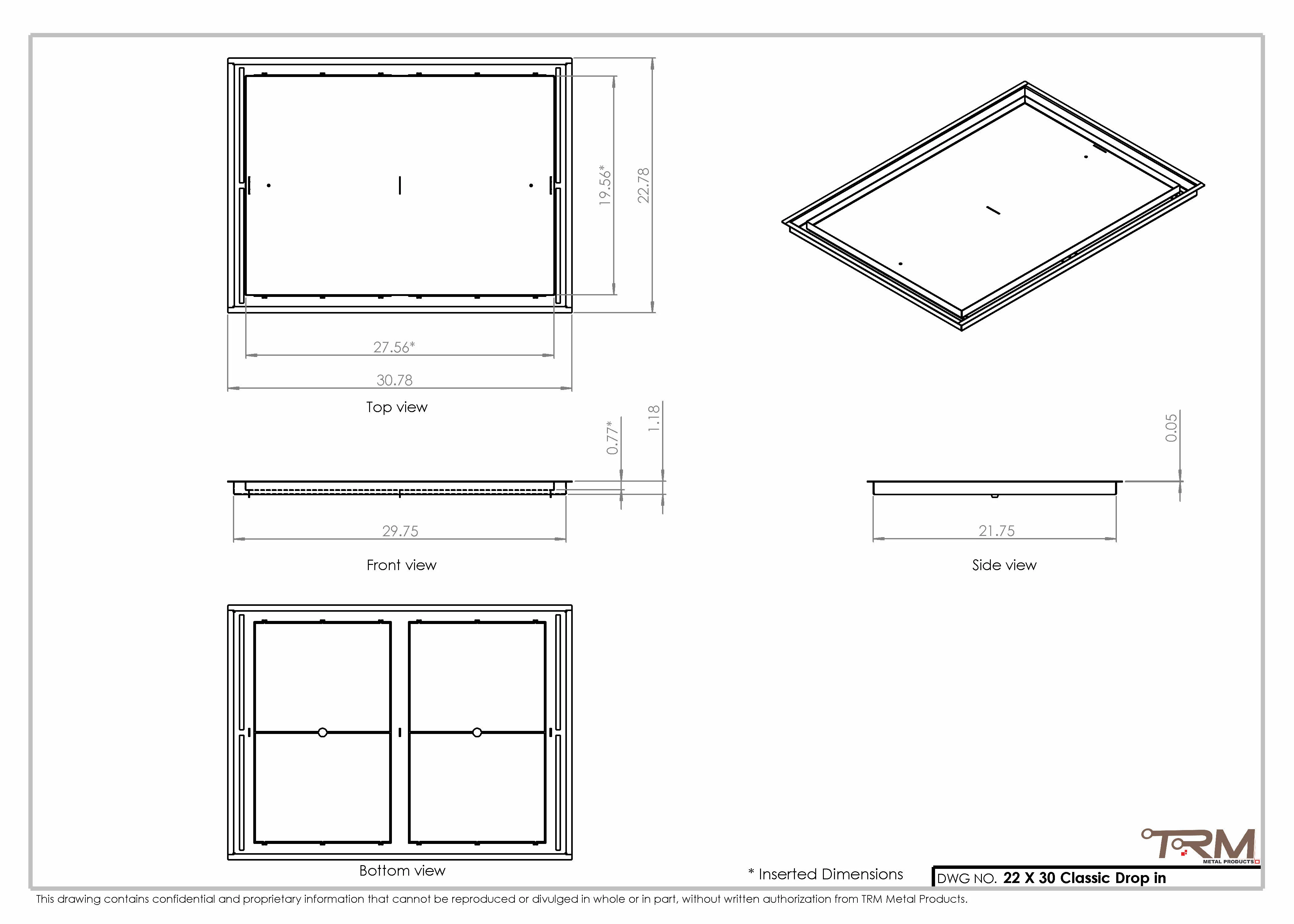 22x30 Classic Drop-in Air Vent, Flush Floor-Matching, All Metal, Floor Vent Cover - Image 2