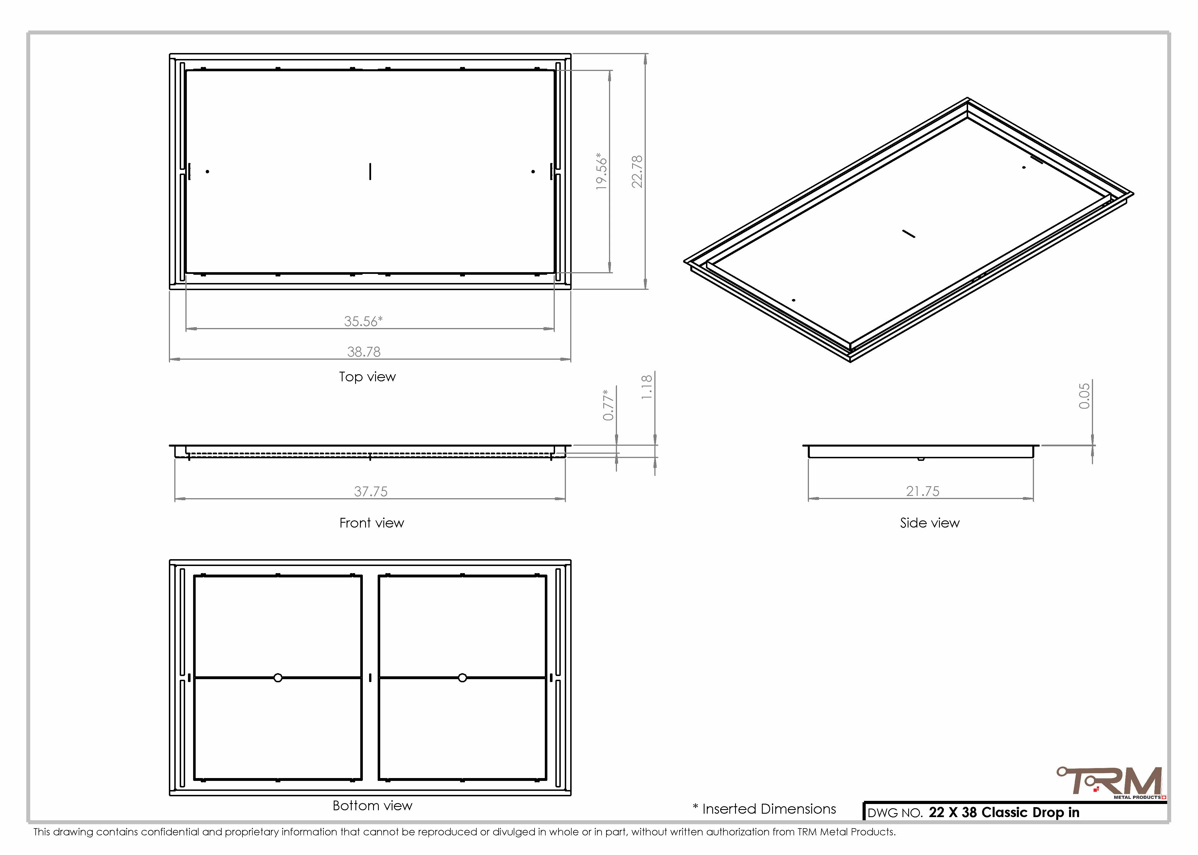 22x38 Classic Drop-in Air Vent, Flush Floor-Matching, All Metal, Floor Vent Cover - Image 2