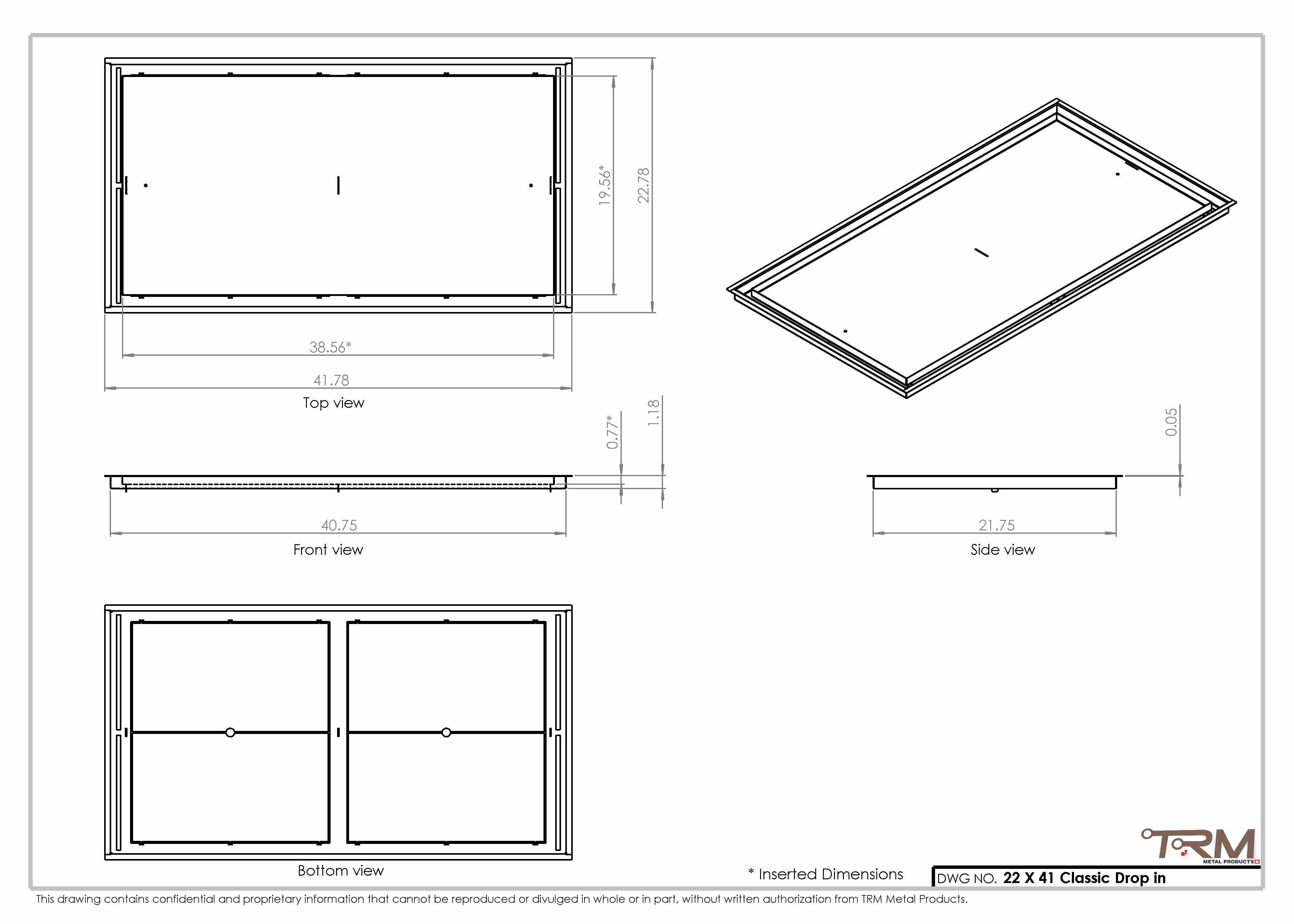 22x41 Classic Drop-in Air Vent, Flush Floor-Matching, All Metal, Floor Vent Cover - Image 2